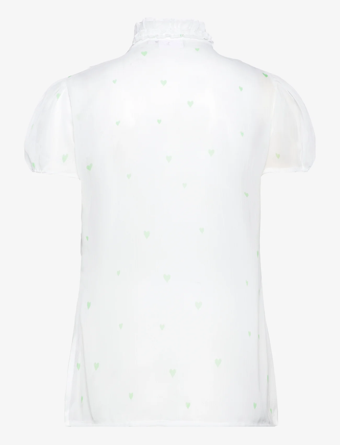 Saint Tropez - LiljaSZ Crinkle SS Shirt - blūzes ar īsām piedurknēm - zephyr green hearts - 1