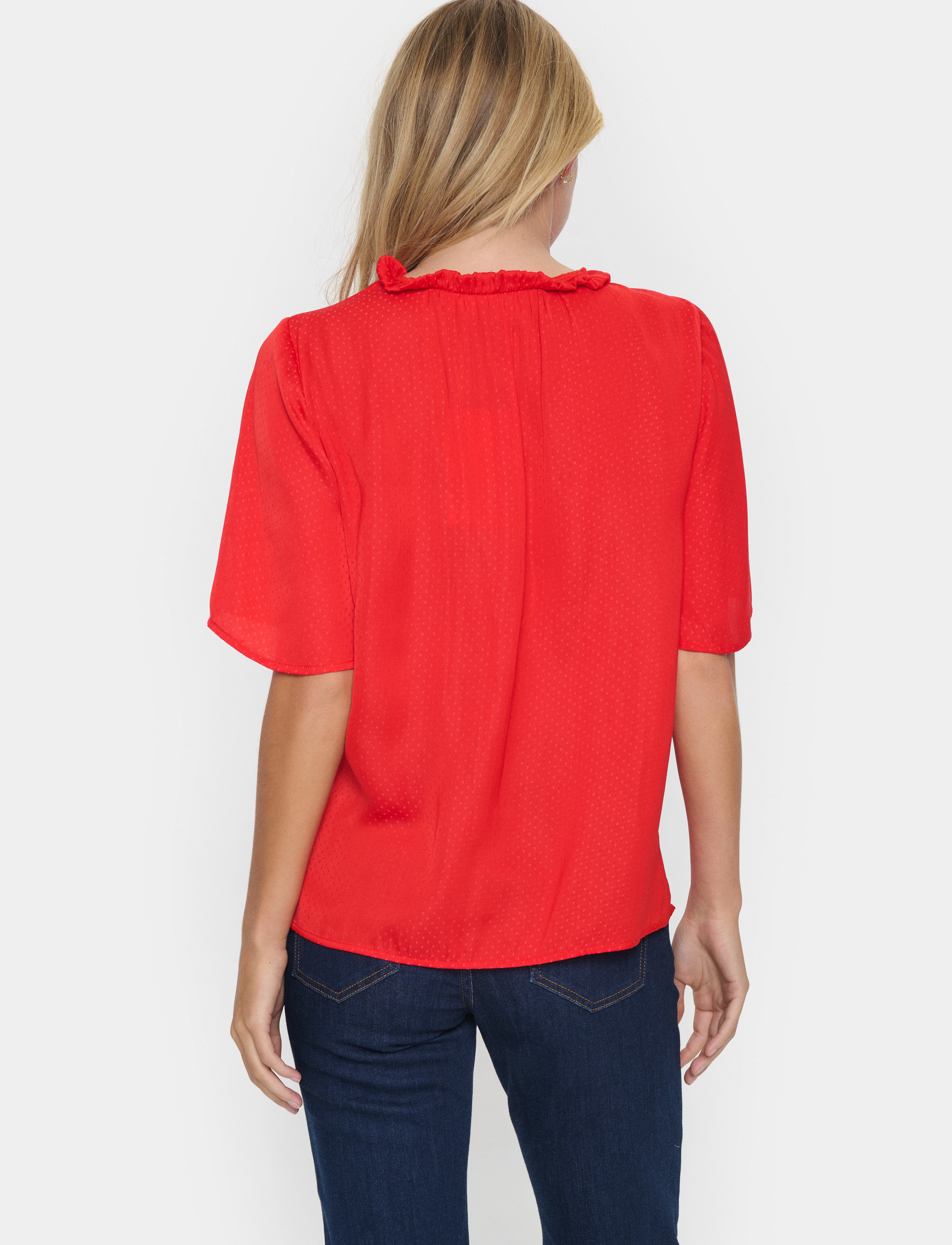 Saint Tropez - BrianaSZ Flared Blouse - kortærmede bluser - flame scarlet - 4