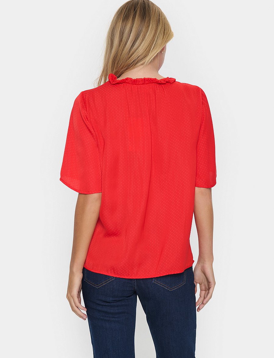 Saint Tropez - BrianaSZ Flared Blouse - kurzärmelige blusen - flame scarlet - 4