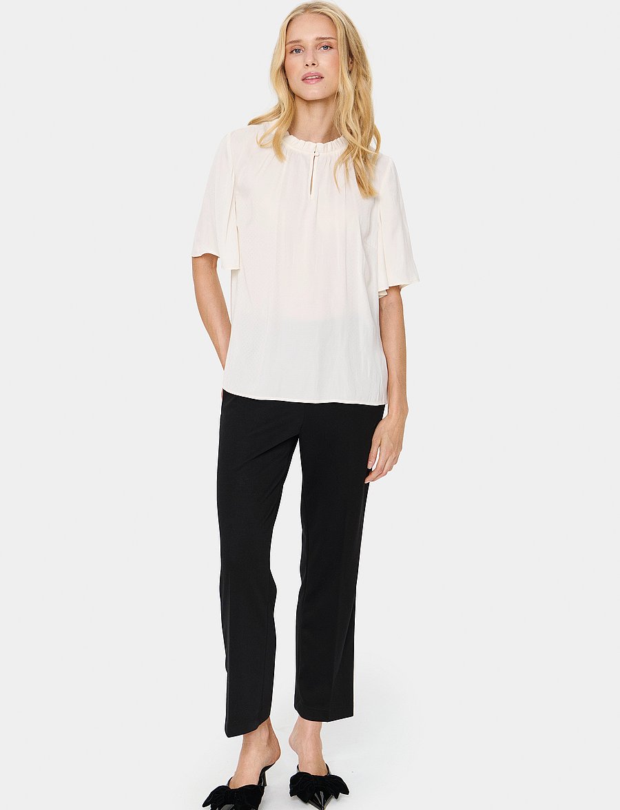 Saint Tropez - BrianaSZ Flared Blouse - kurzärmelige blusen - ice - 3