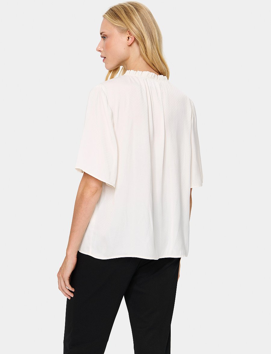 Saint Tropez - BrianaSZ Flared Blouse - kurzärmelige blusen - ice - 4