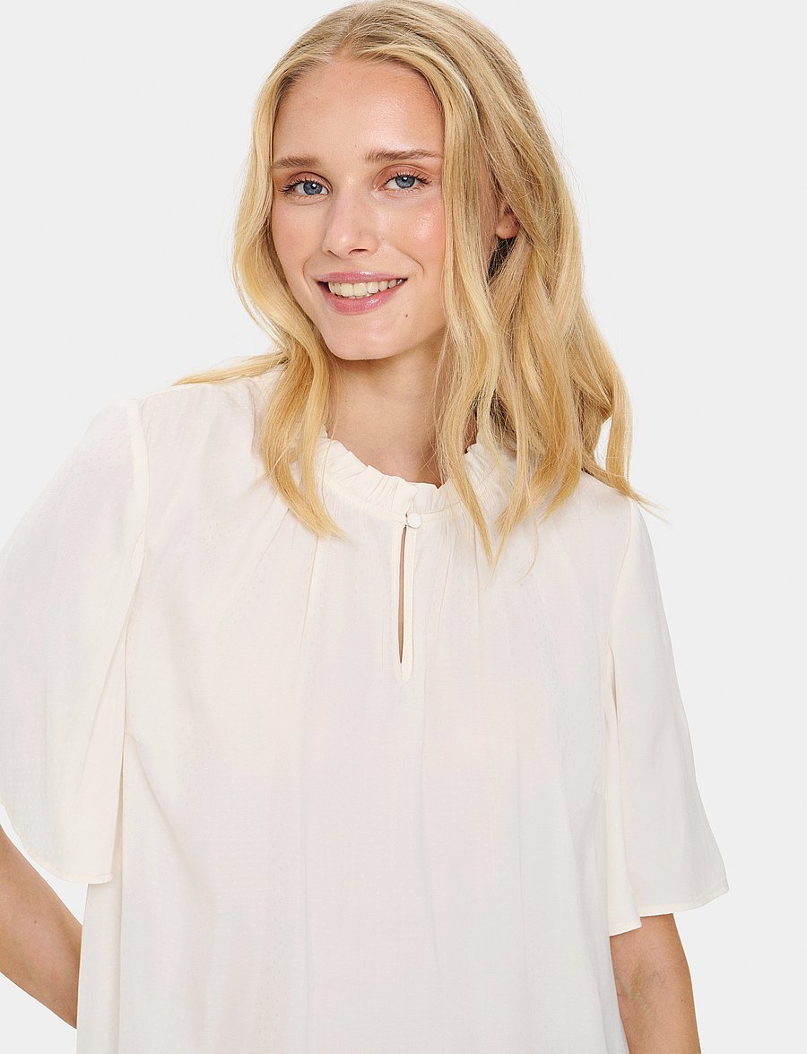 Saint Tropez - BrianaSZ Flared Blouse - kurzärmelige blusen - ice - 5