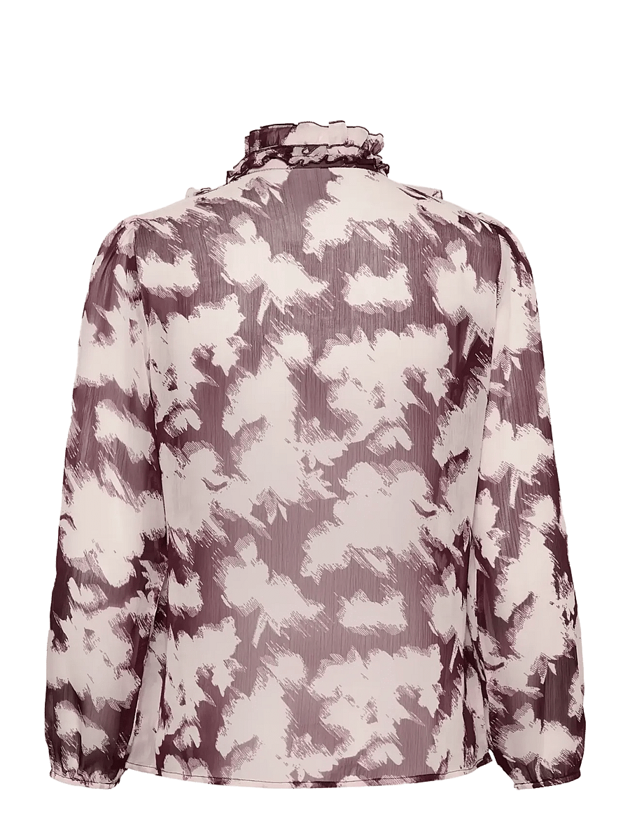 Saint Tropez - LiljaSZ Crinkle LS Shirt - långärmade blusar - winetasting shadow blooms - 2