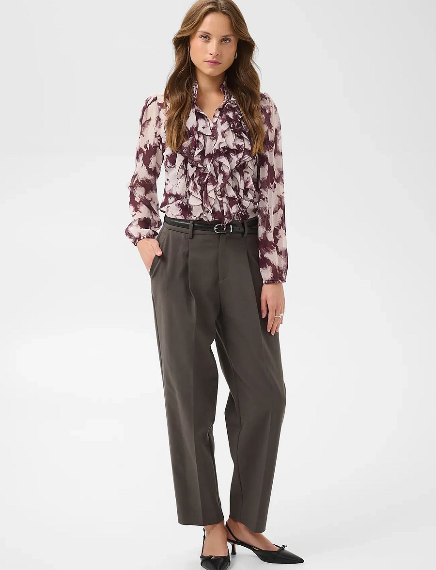 Saint Tropez - LiljaSZ Crinkle LS Shirt - långärmade blusar - winetasting shadow blooms - 3