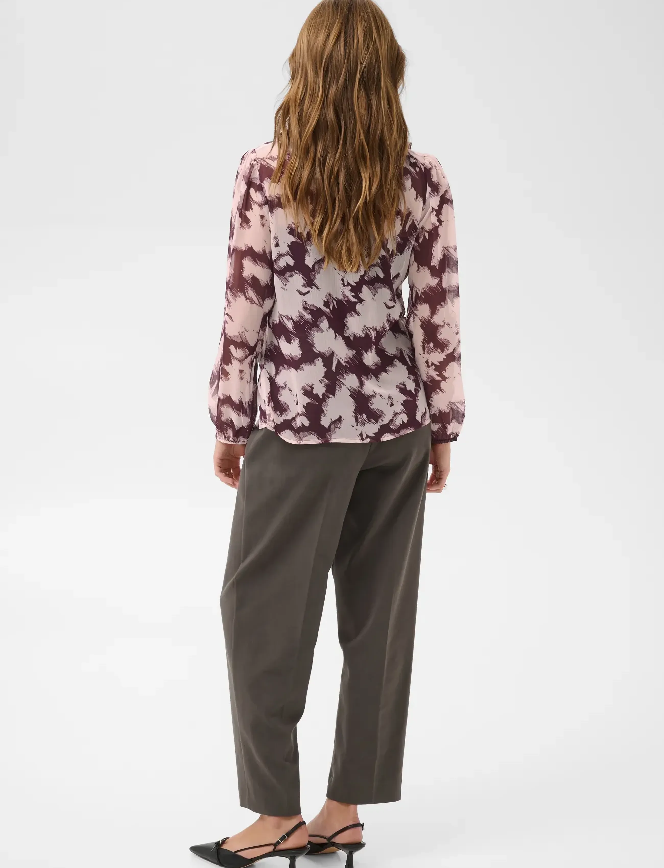 Saint Tropez - LiljaSZ Crinkle LS Shirt - långärmade blusar - winetasting shadow blooms - 4