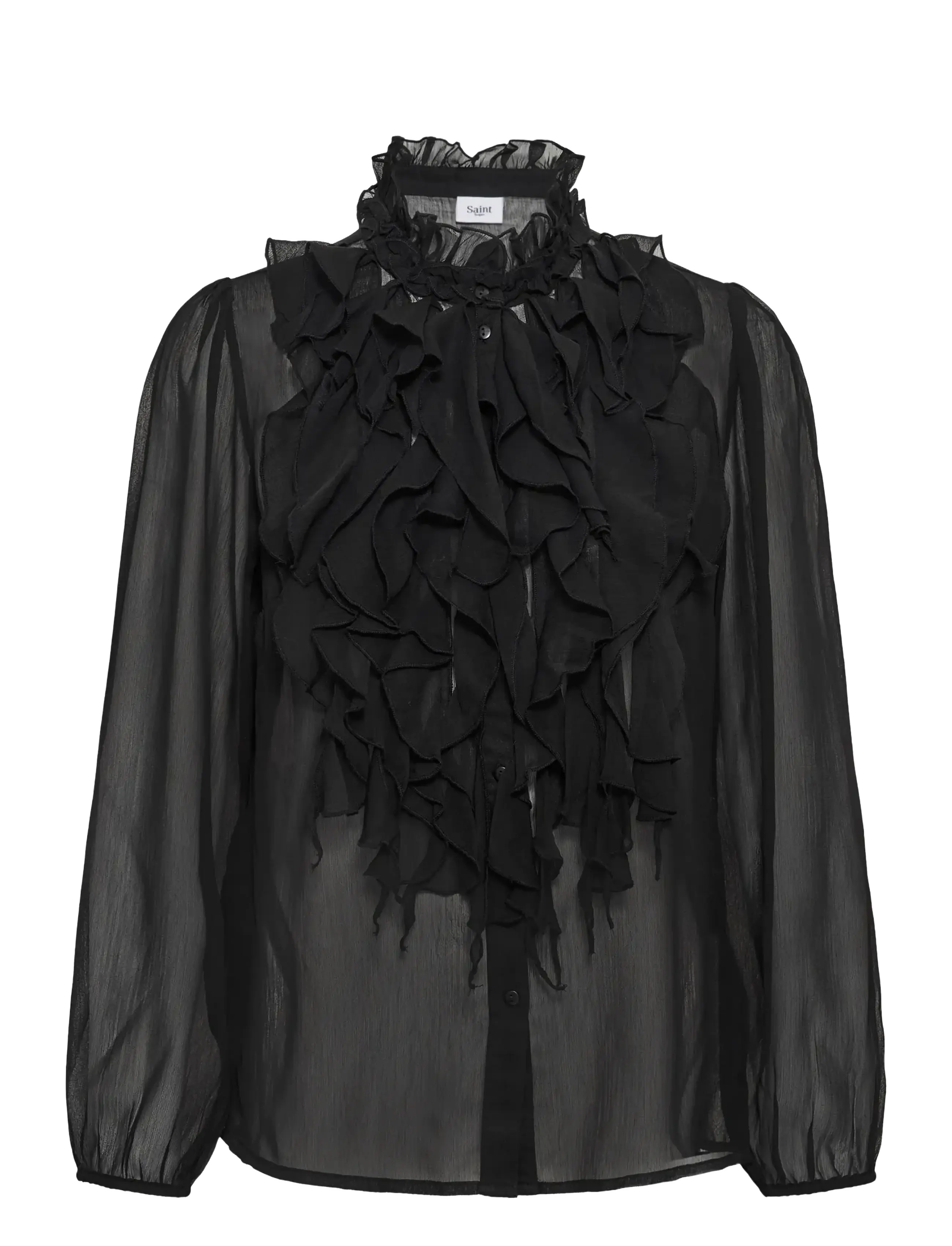 Saint Tropez - LiljaSZ Crinkle LS Shirt - black - 1