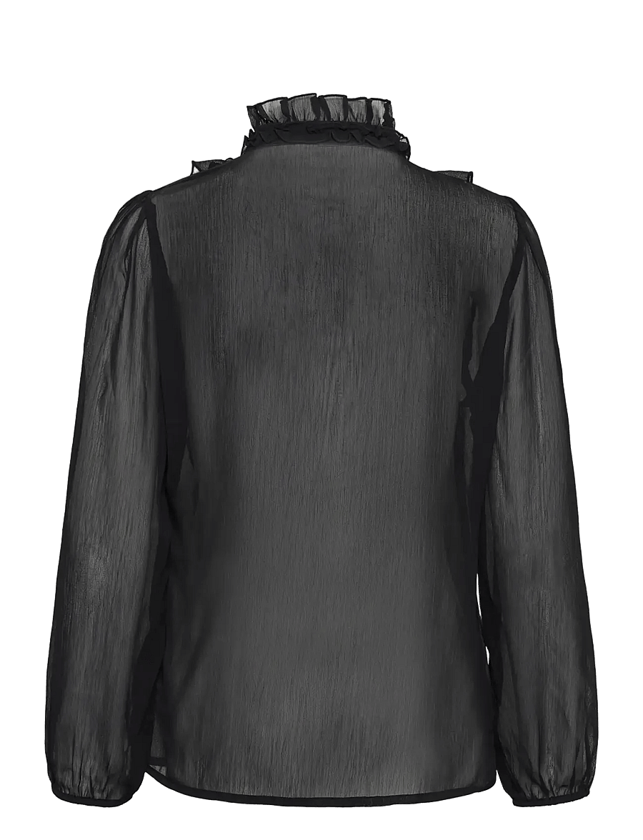 Saint Tropez - LiljaSZ Crinkle LS Shirt - black - 2