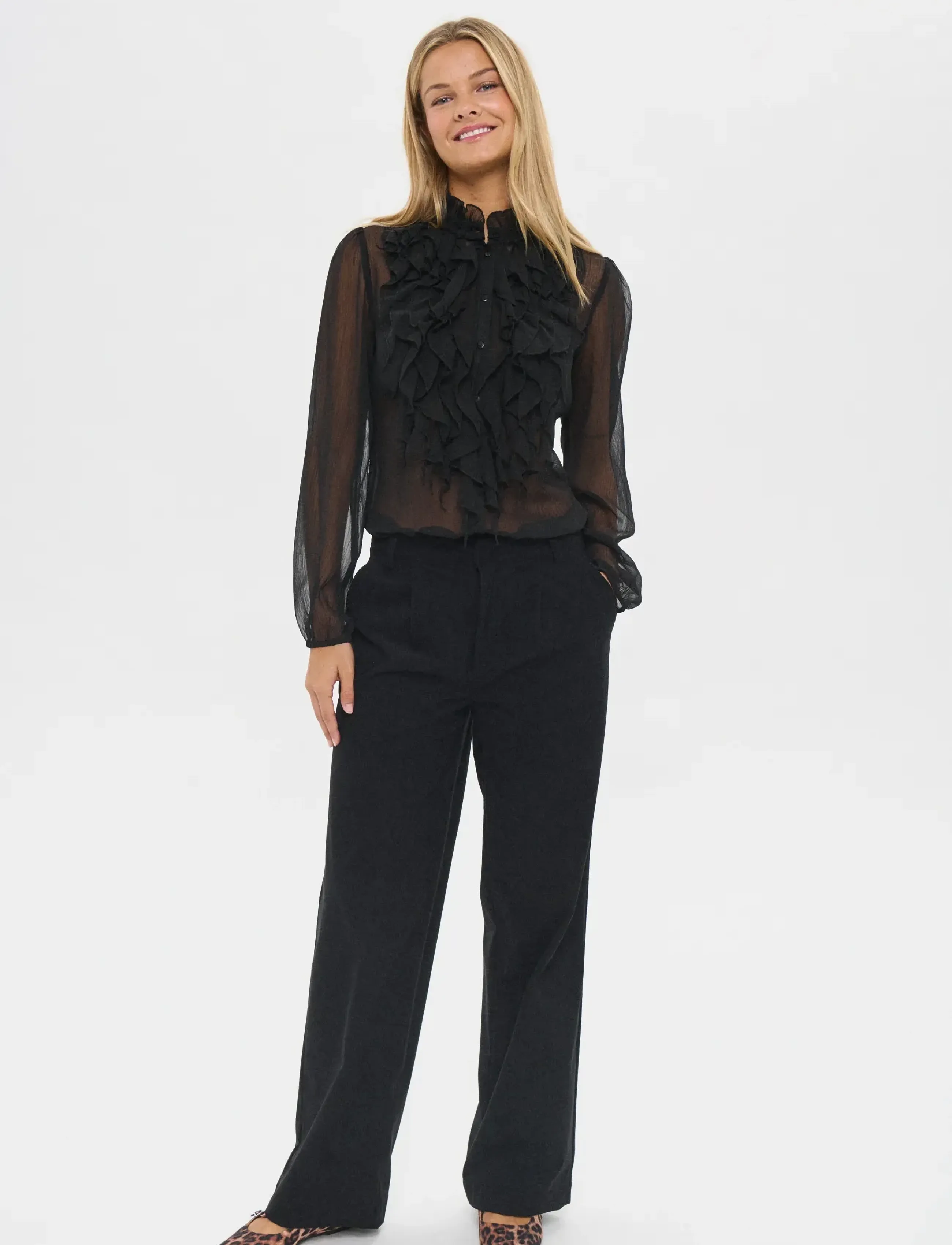 Saint Tropez - LiljaSZ Crinkle LS Shirt - black - 3