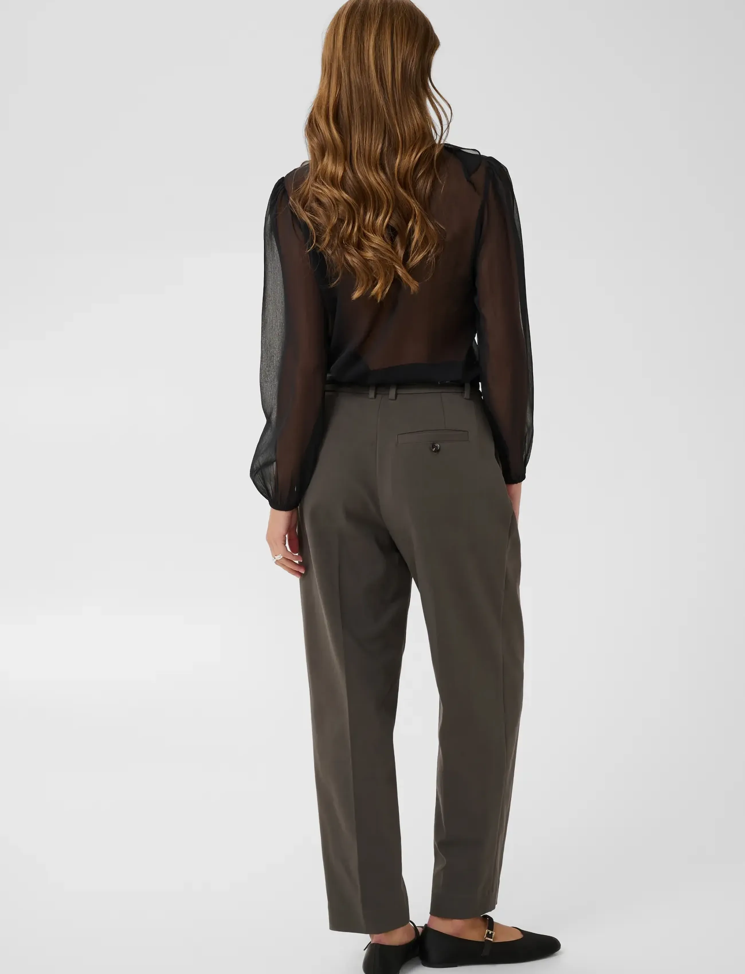 Saint Tropez - LiljaSZ Crinkle LS Shirt - langärmelige blusen - black - 4