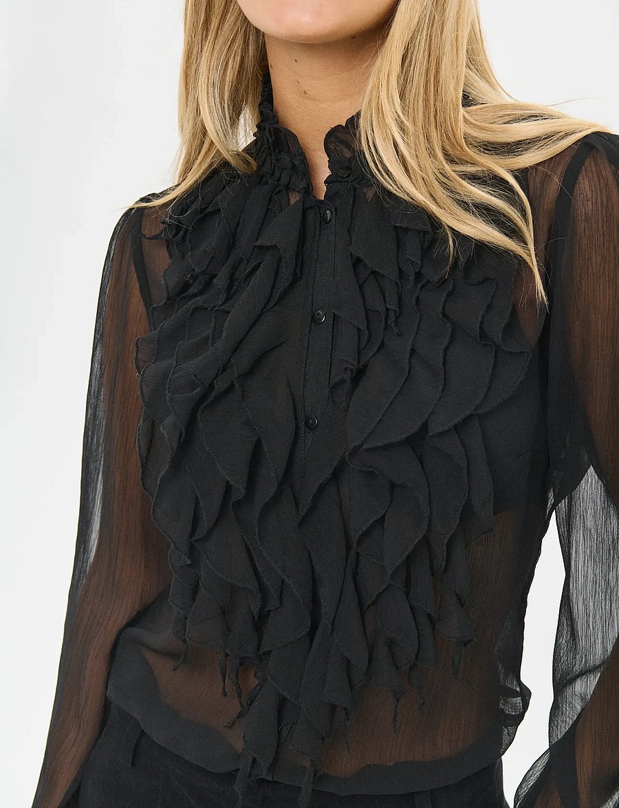 Saint Tropez - LiljaSZ Crinkle LS Shirt - black - 5
