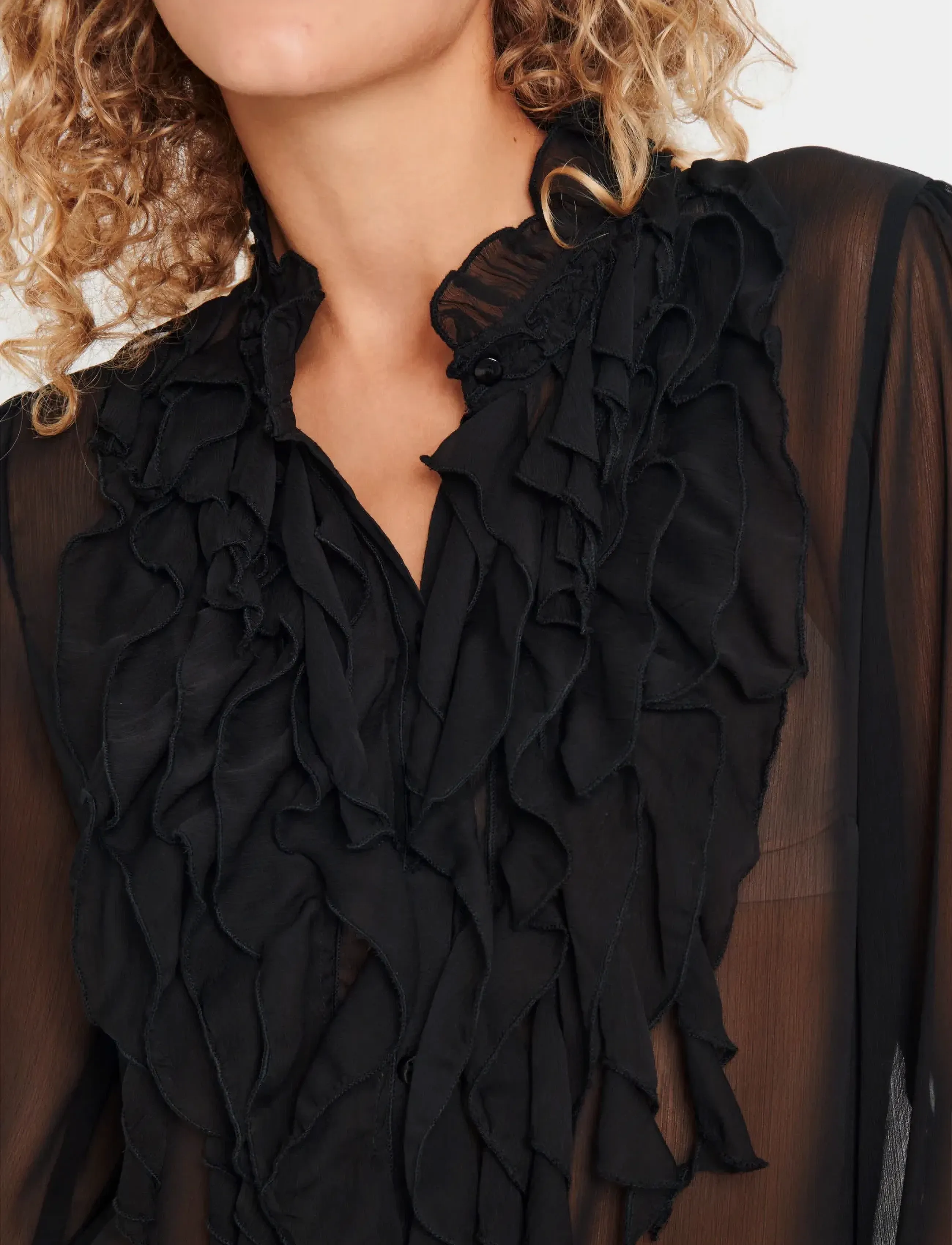 Saint Tropez - LiljaSZ Crinkle LS Shirt - black - 5