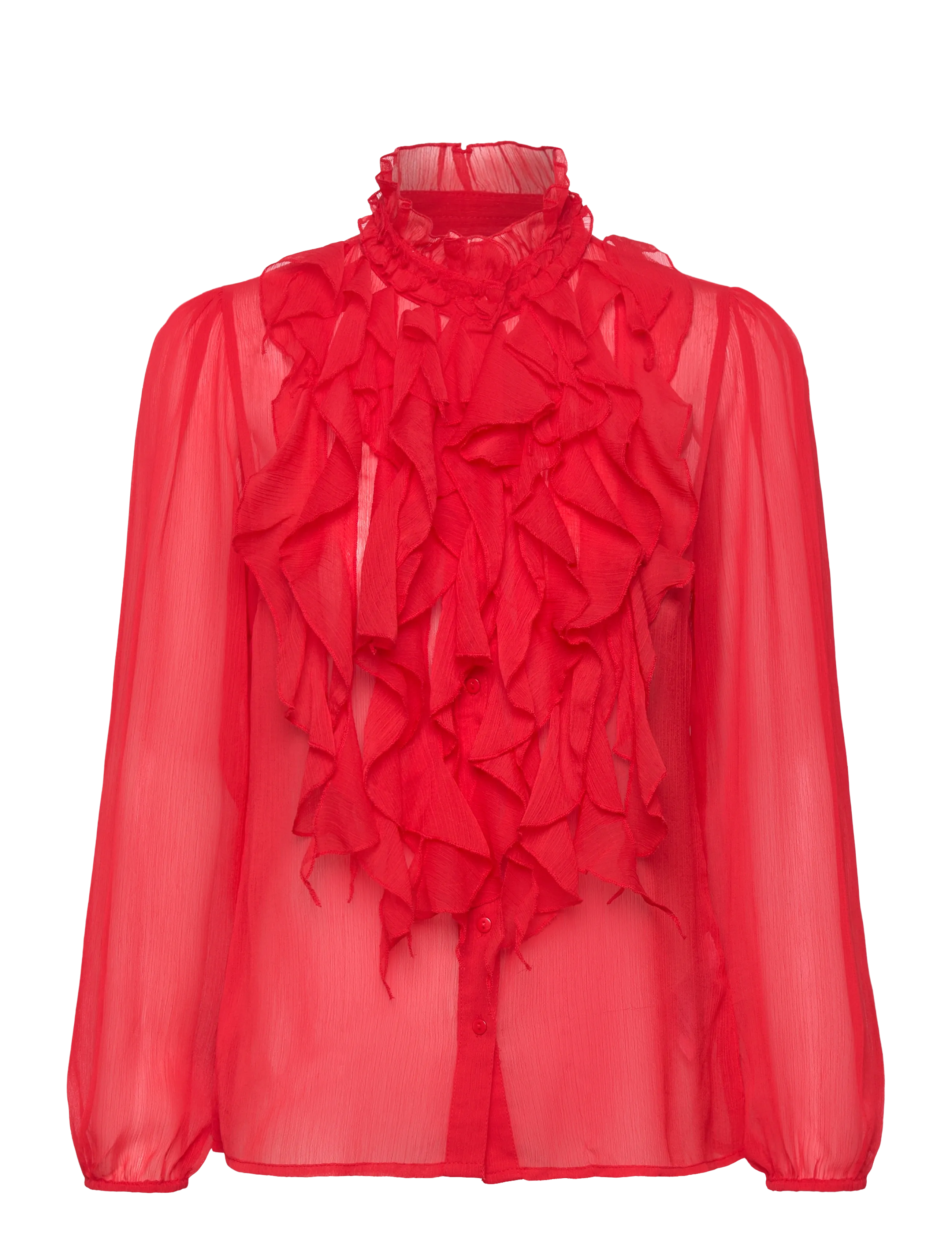 Saint Tropez LiljaSZ Crinkle LS Shirt - Tøj - CHINESE RED / red