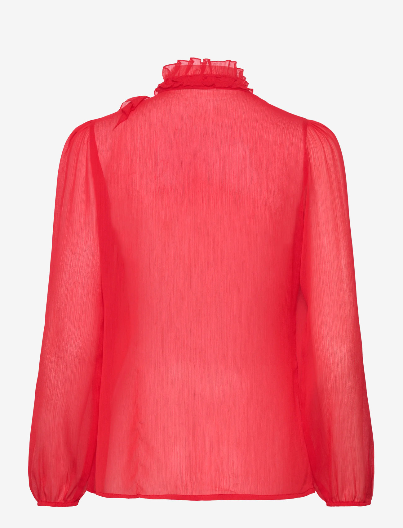 Saint Tropez - LiljaSZ Crinkle LS Shirt - pikkade varrukatega pluusid - chinese red - 1