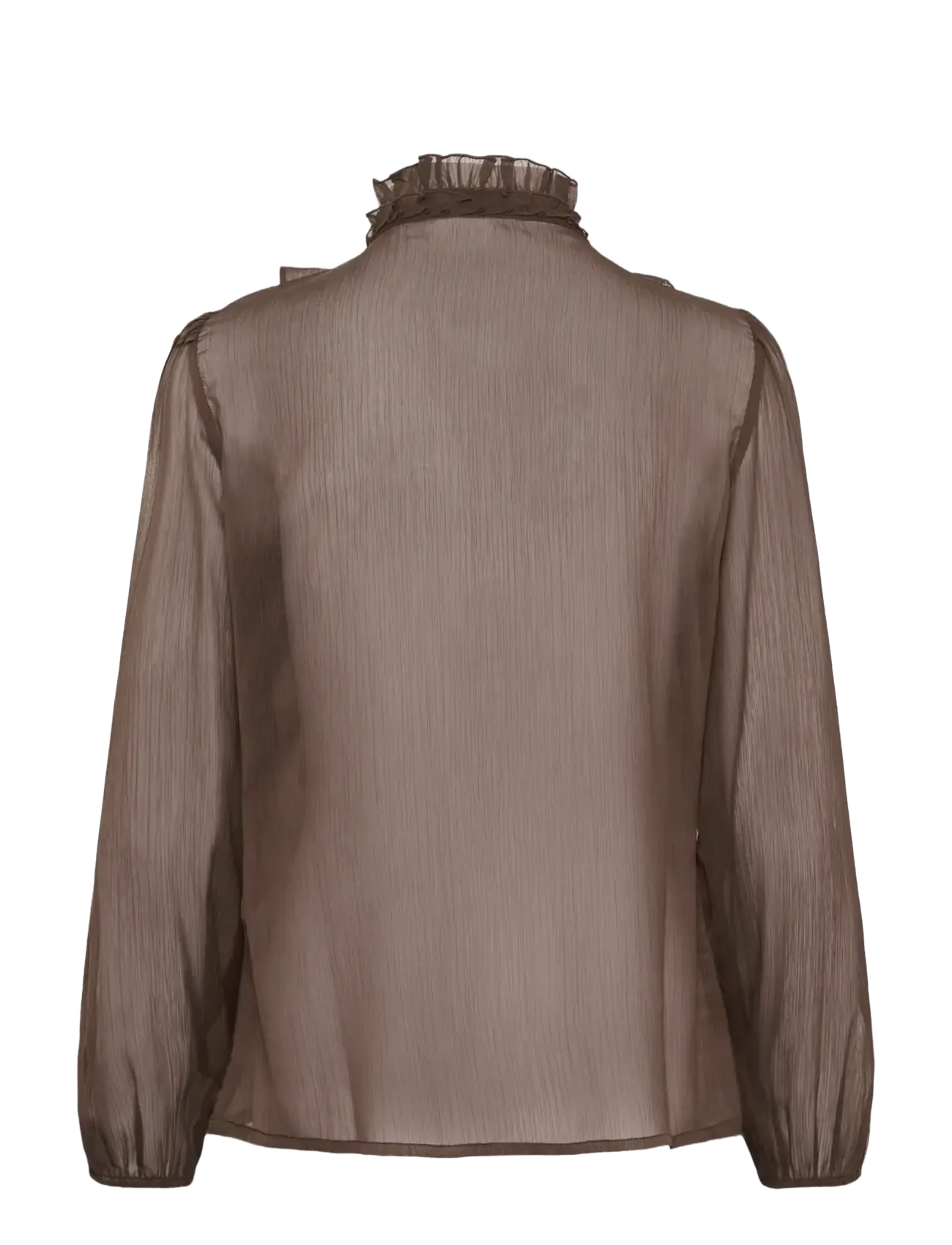 Saint Tropez - LiljaSZ Crinkle LS Shirt - langærmede bluser - chocolate brown - 2