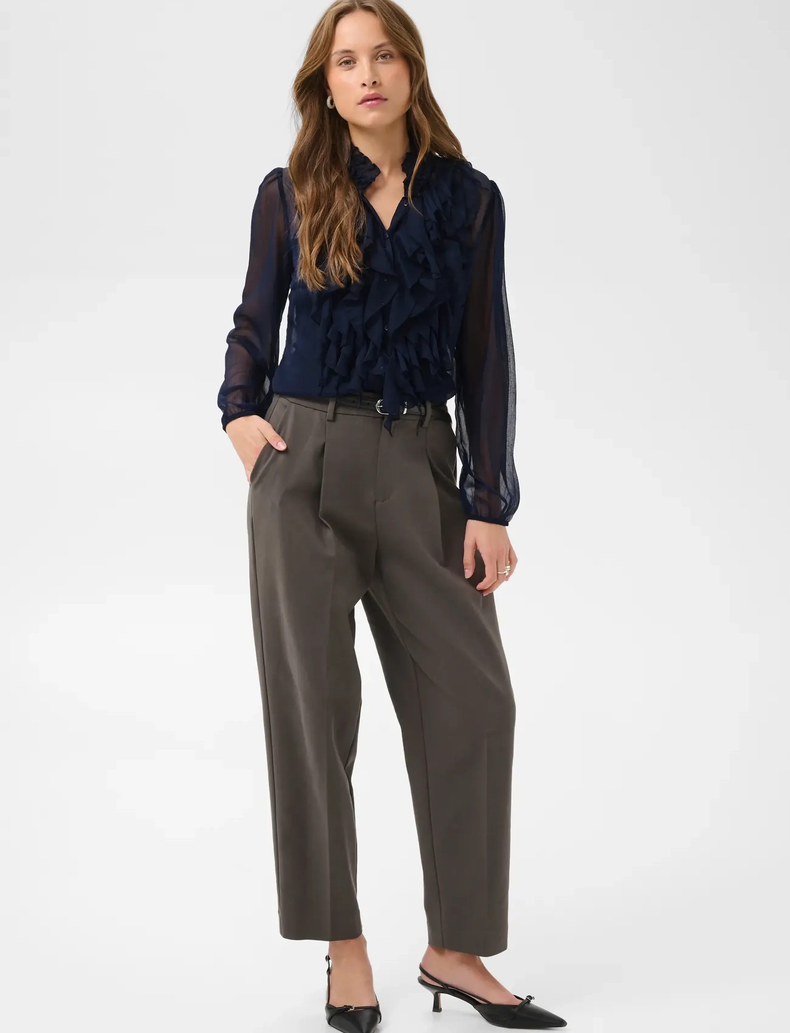 Saint Tropez - LiljaSZ Crinkle LS Shirt - langärmlige blusen - night sky - 3
