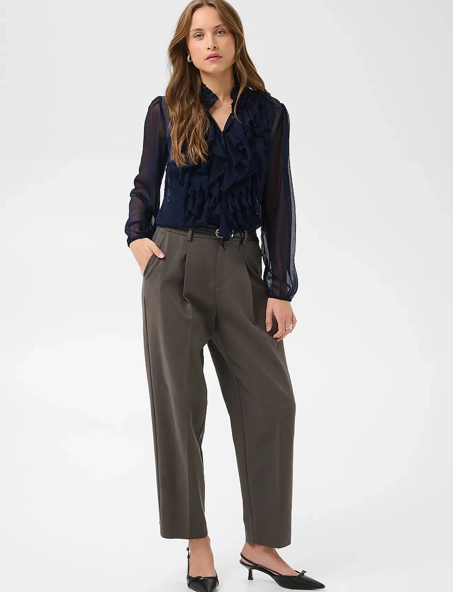 Saint Tropez - LiljaSZ Crinkle LS Shirt - langærmede bluser - night sky - 3