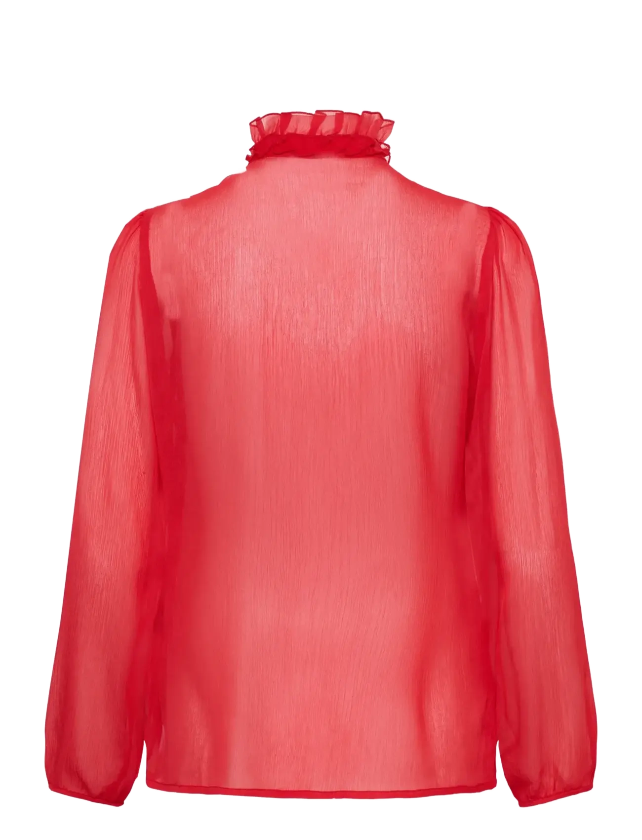 Saint Tropez - LiljaSZ Crinkle LS Shirt - langærmede bluser - true red - 2