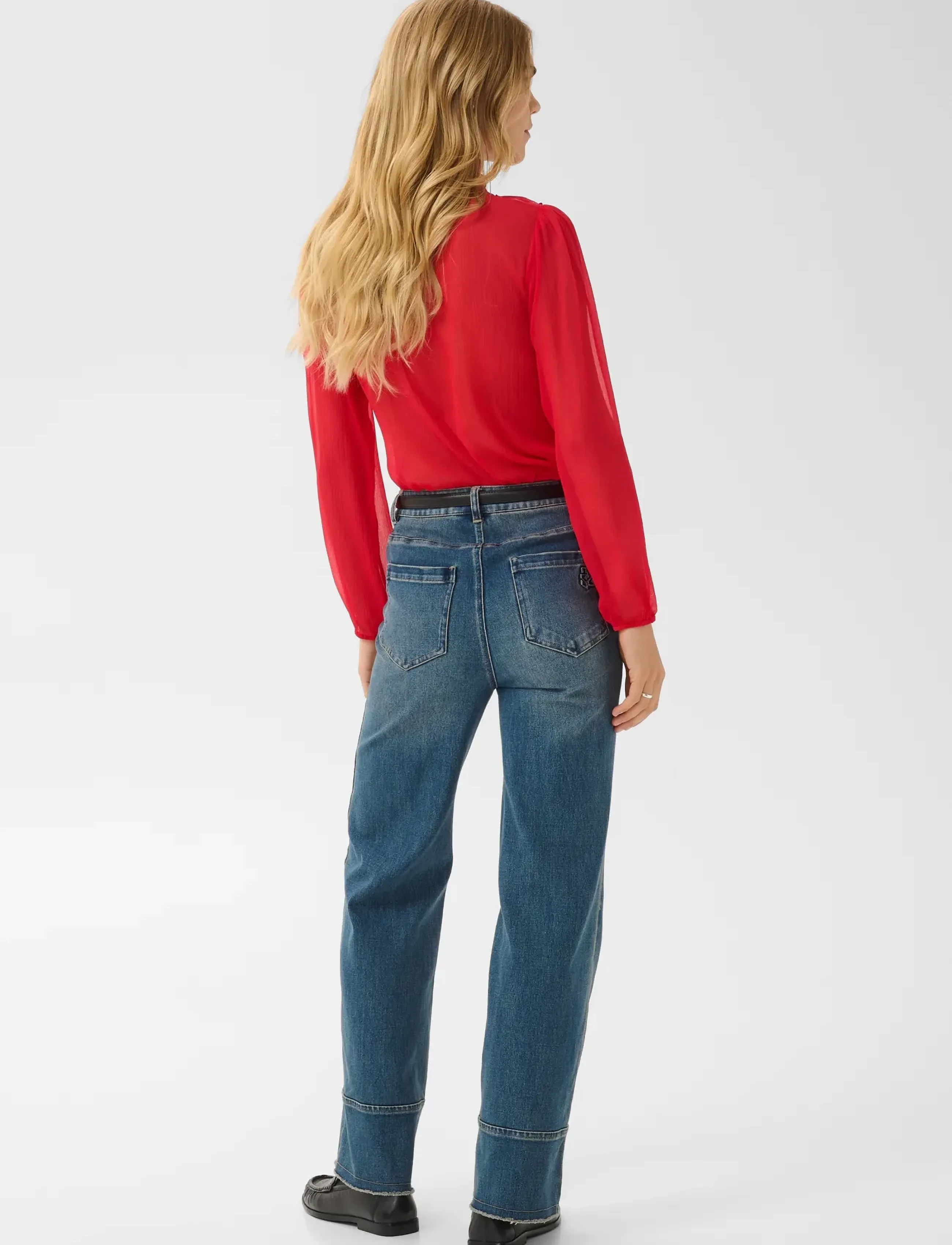 Saint Tropez - LiljaSZ Crinkle LS Shirt - langærmede bluser - true red - 4