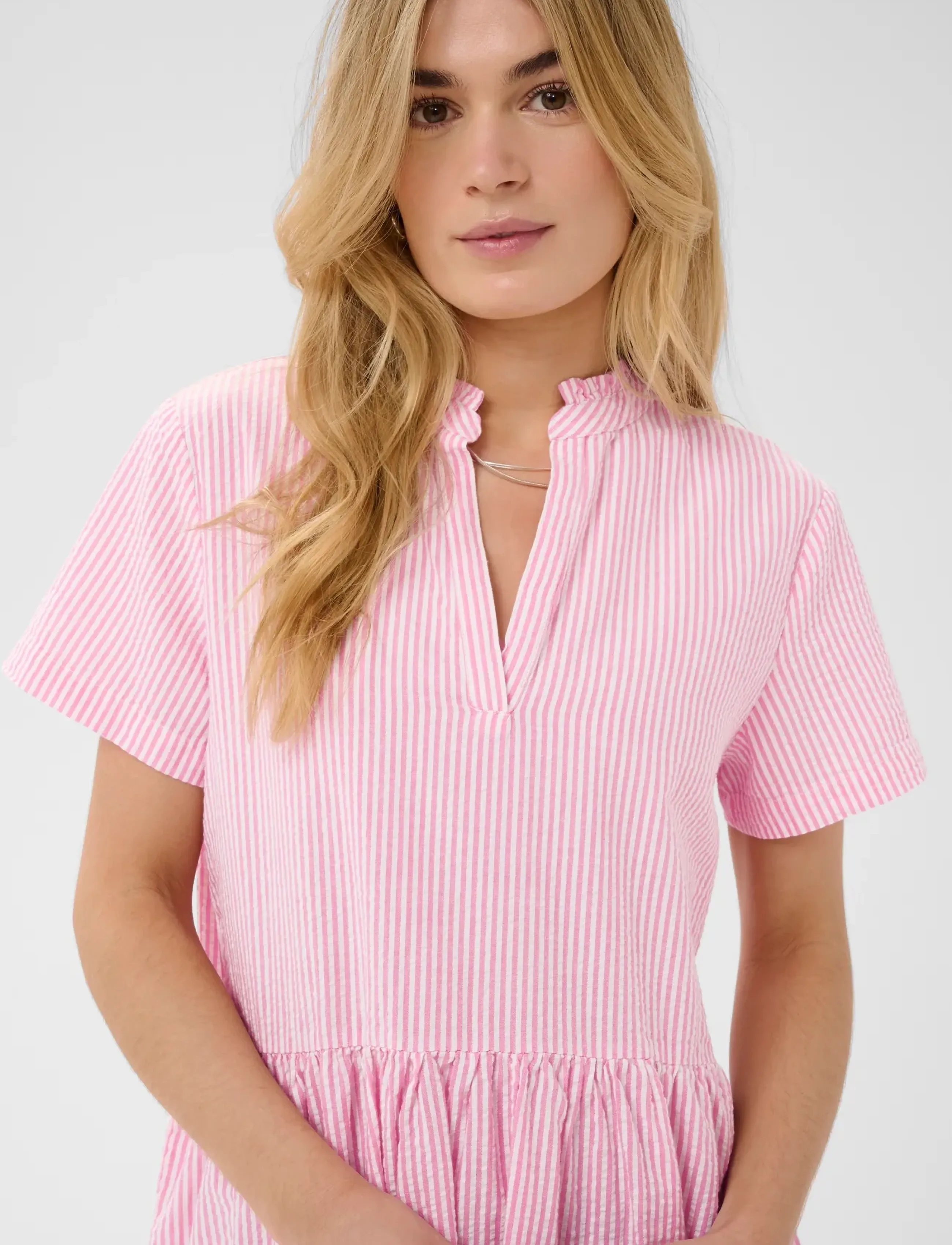 Saint Tropez - ElmikoSZ SS Dress - suvekleidid - pink cosmos stripe - 5
