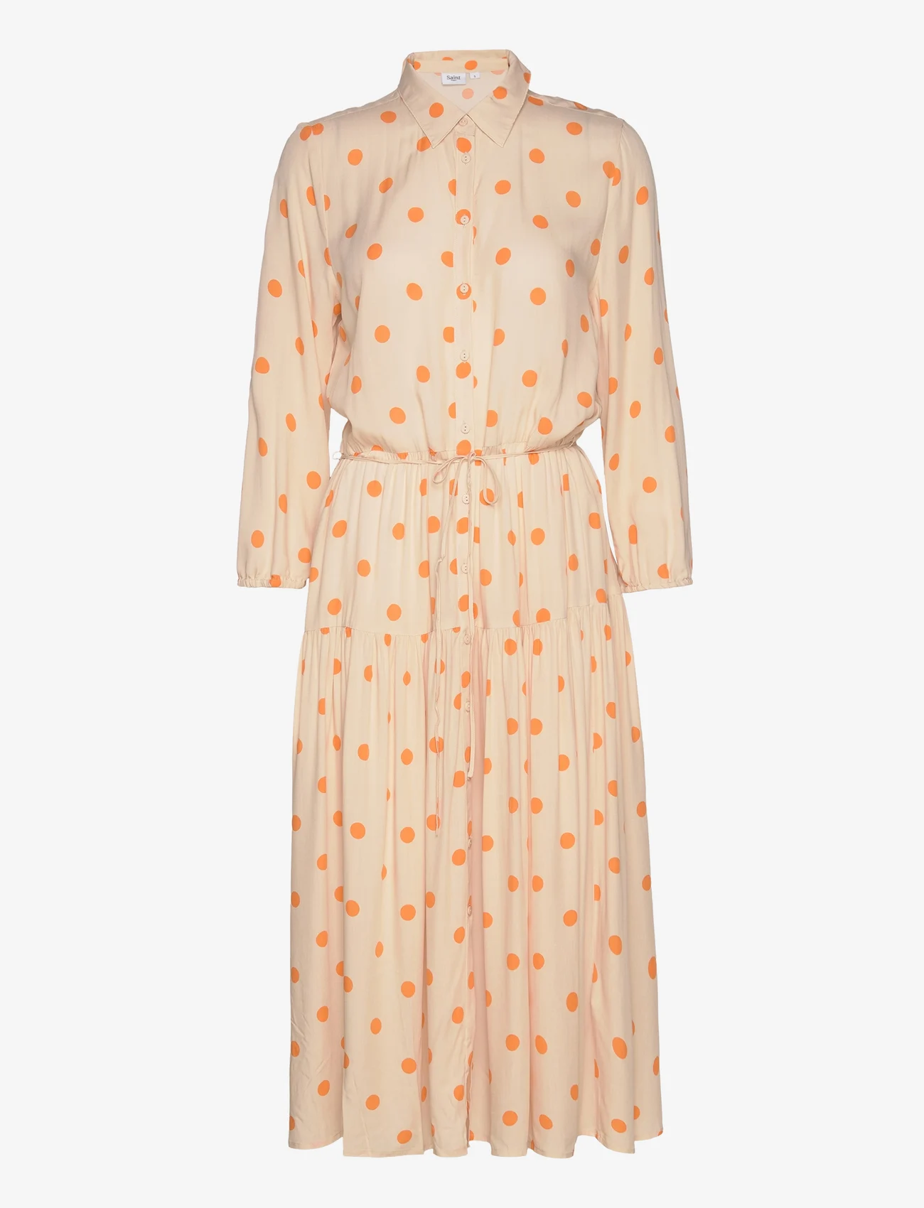 Saint Tropez - UedaSZ Maxi Dress - shirt dresses - orange peel big dots - 0