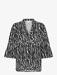 Saint Tropez - UedaSZ Blouse - long-sleeved blouses - black bamboo lines - 0