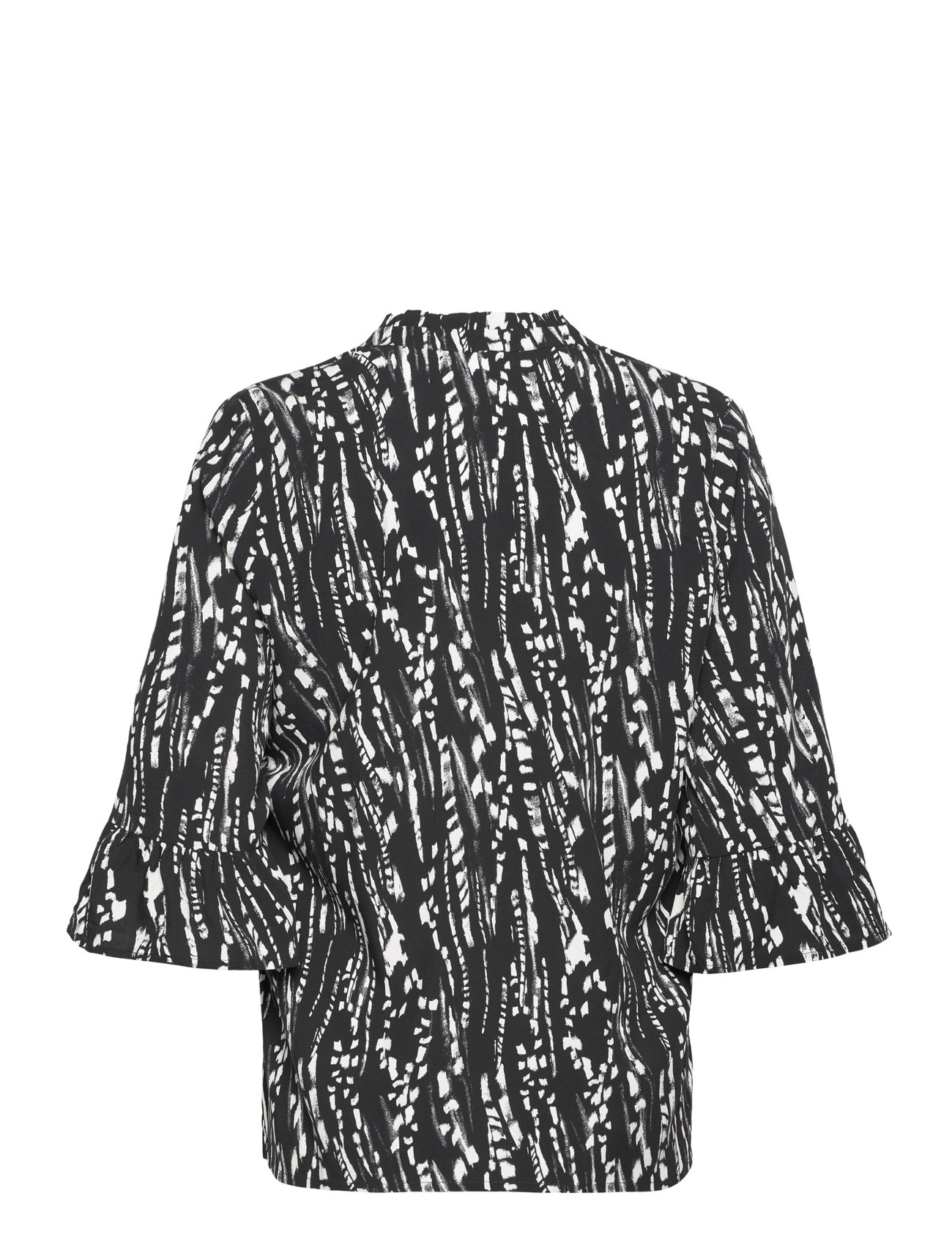 Saint Tropez - UedaSZ Blouse - pikkade varrukatega pluusid - black bamboo lines - 1