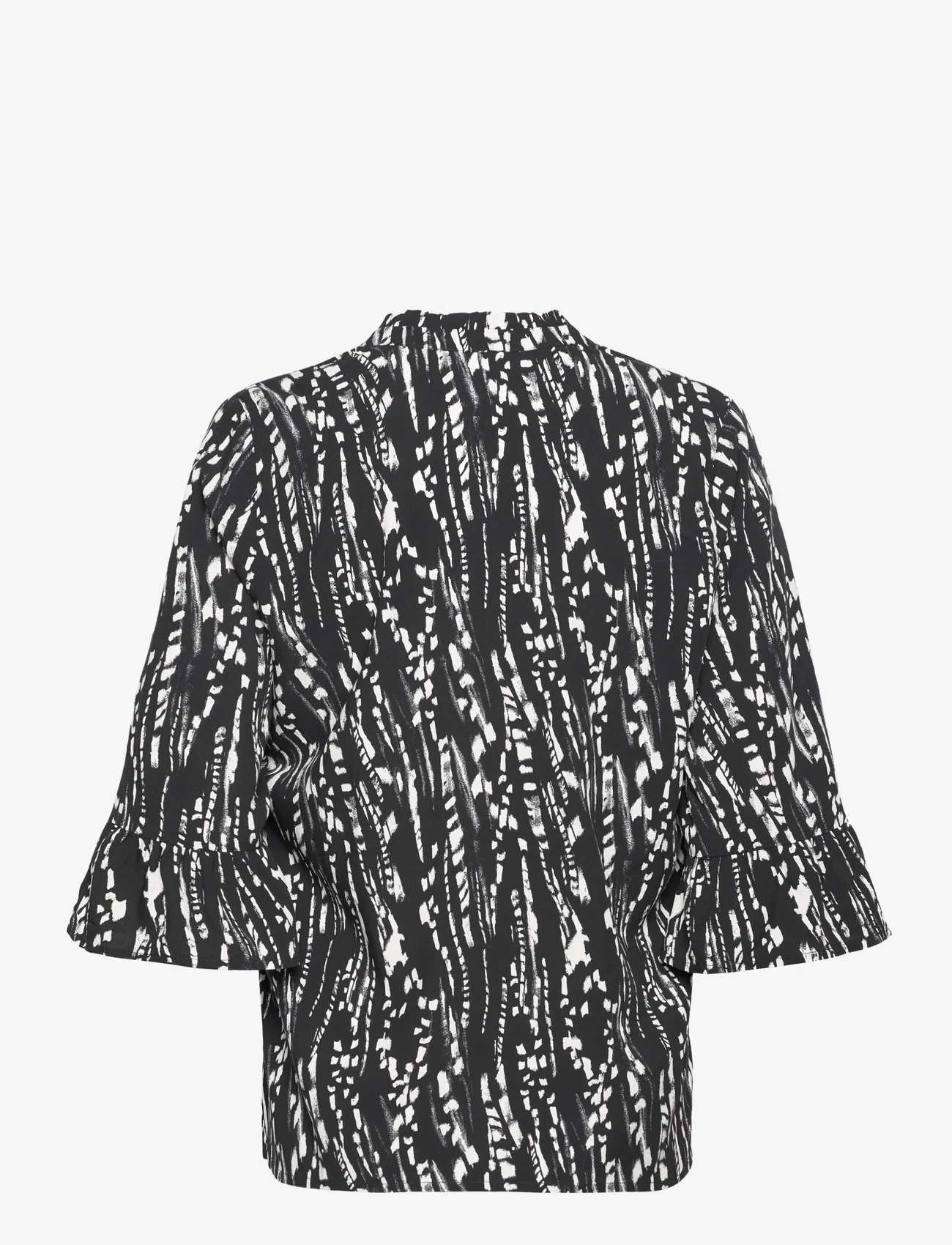 Saint Tropez - UedaSZ Blouse - long-sleeved blouses - black bamboo lines - 1