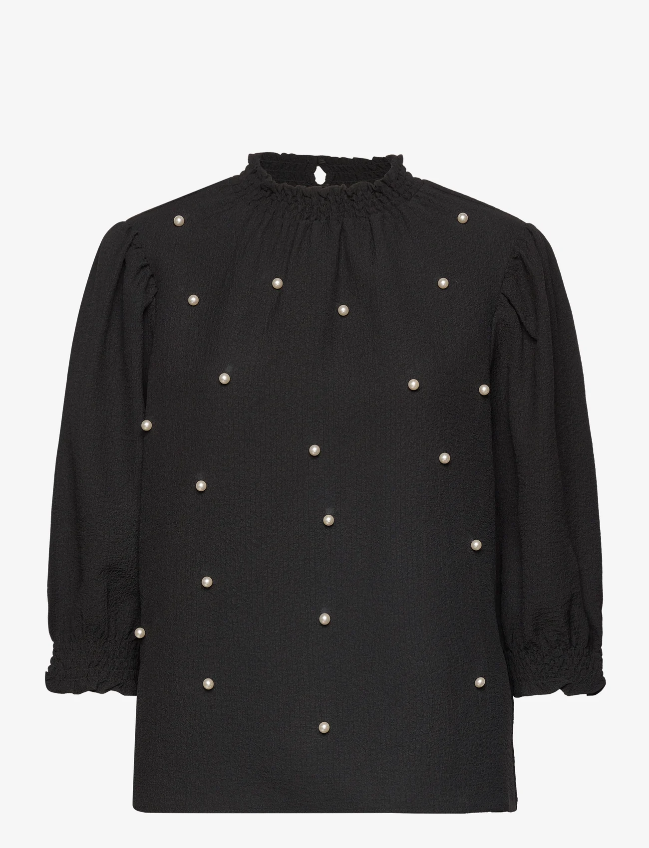 Saint Tropez - BeniaSZ Blouse - long-sleeved blouses - black - 0