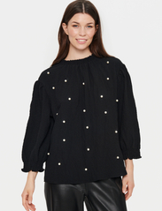Saint Tropez - BeniaSZ Blouse - long-sleeved blouses - black - 1