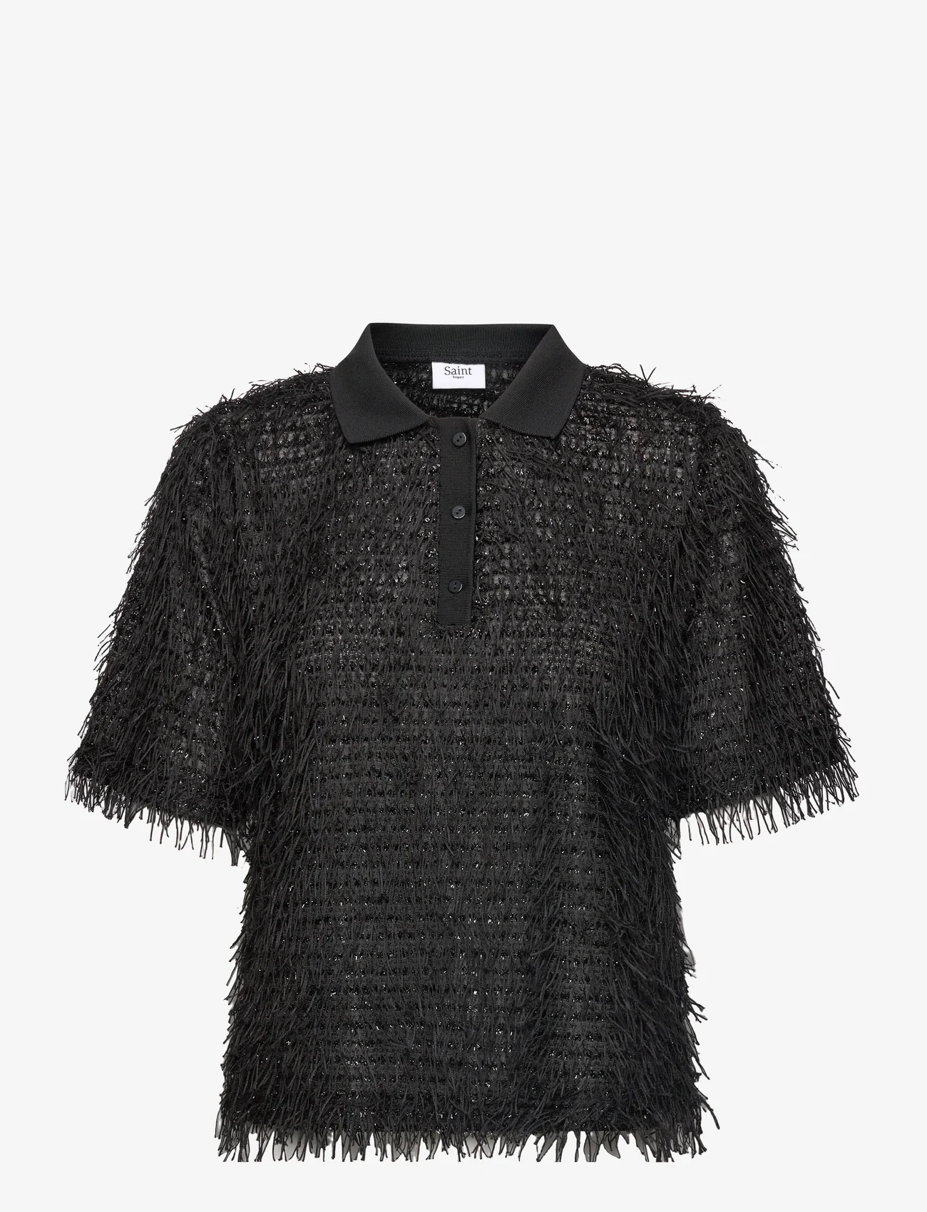 Saint Tropez - BanriSZ Polo Shirt - kurzämlige blusen - black - 0