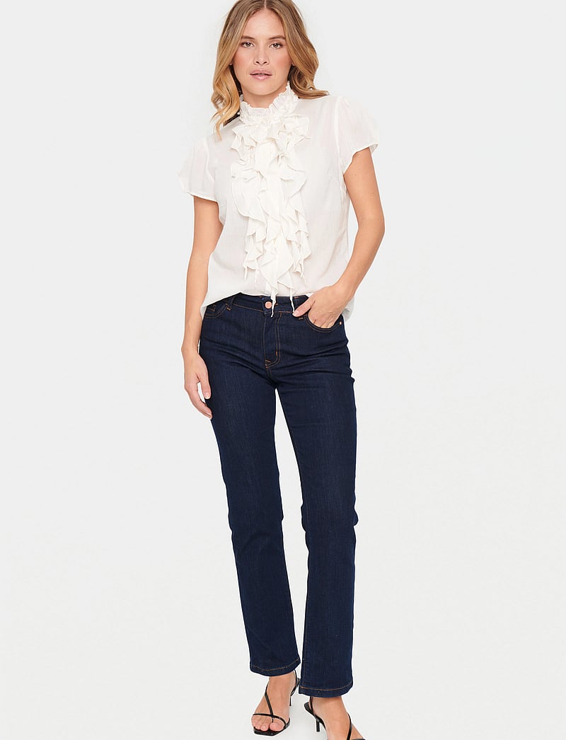 Saint Tropez - TilliSZ SS Shirt - kortärmade blusar - ice - 3