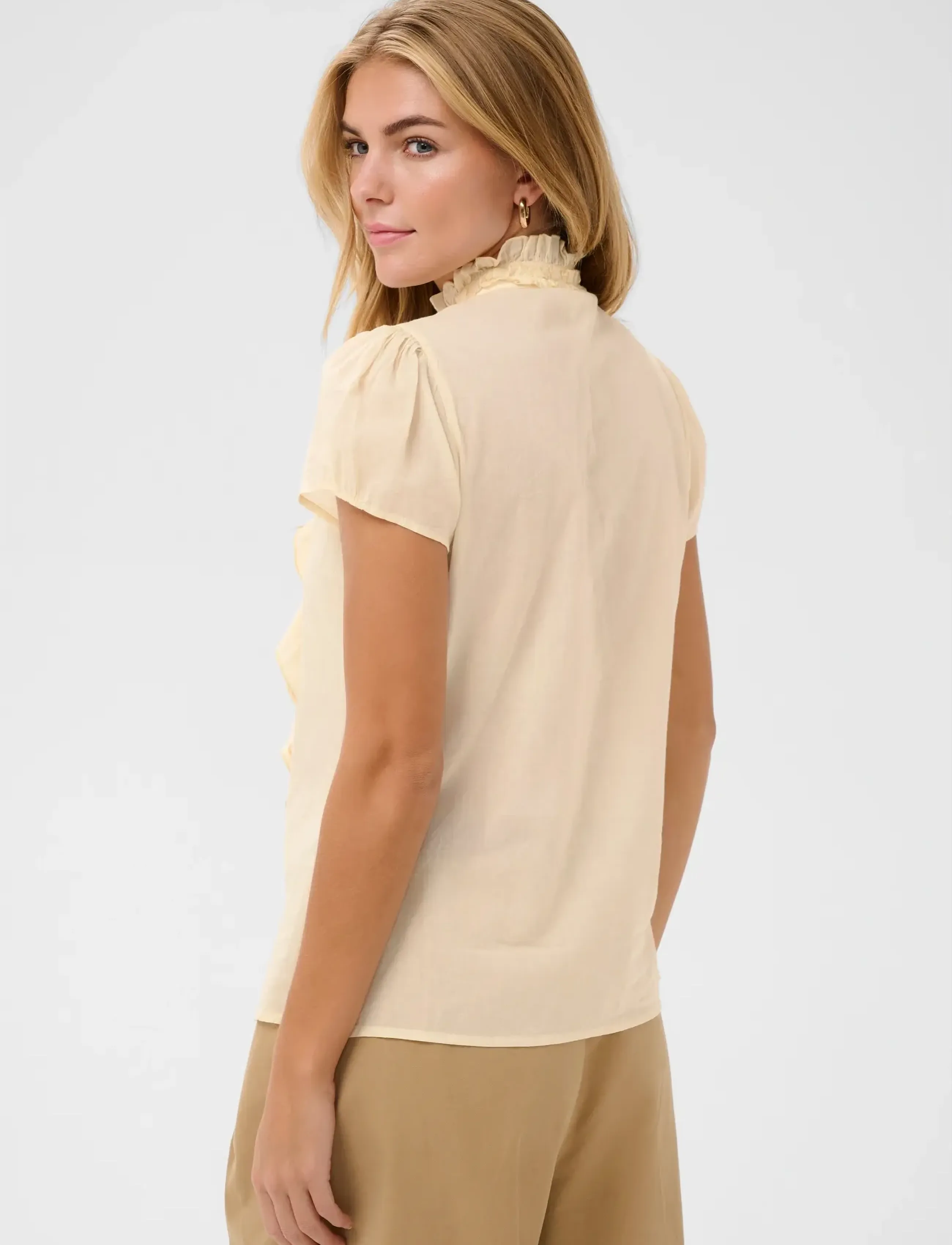 Saint Tropez - TilliSZ SS Shirt - kurzärmlige hemden - seedpearl - 4
