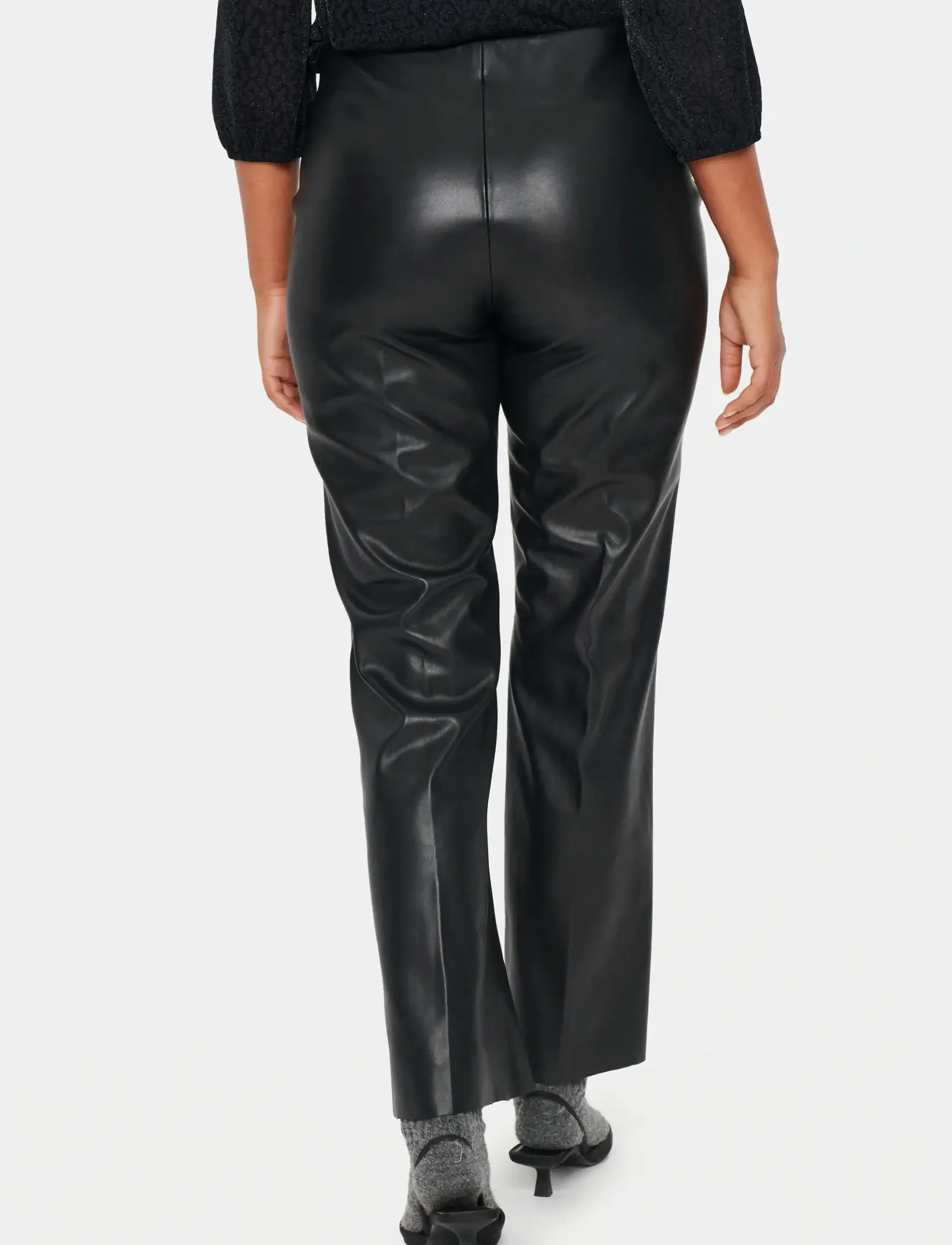 Saint Tropez - DowieSZ Flared Pants - spodnie skórzane - black - 4