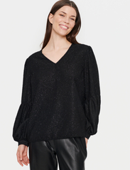 Saint Tropez - BriSZ Blouse - long-sleeved blouses - black - 1