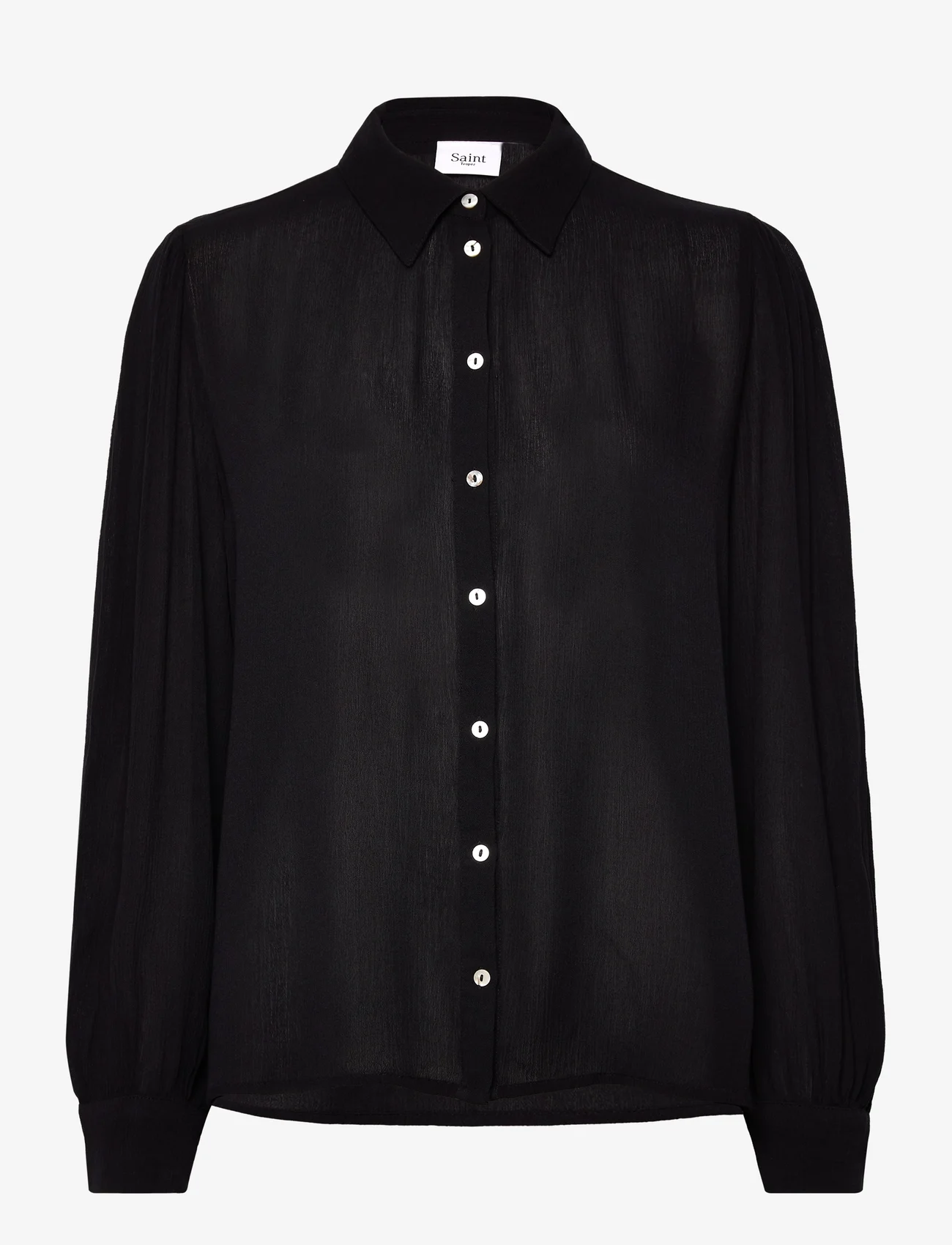 Saint Tropez - AlbaSZ Shirt - krekli ar garām piedurknēm - black - 0