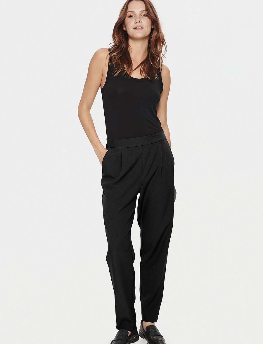 Saint Tropez - CelestSZ Pants - kostymbyxor - black - 3