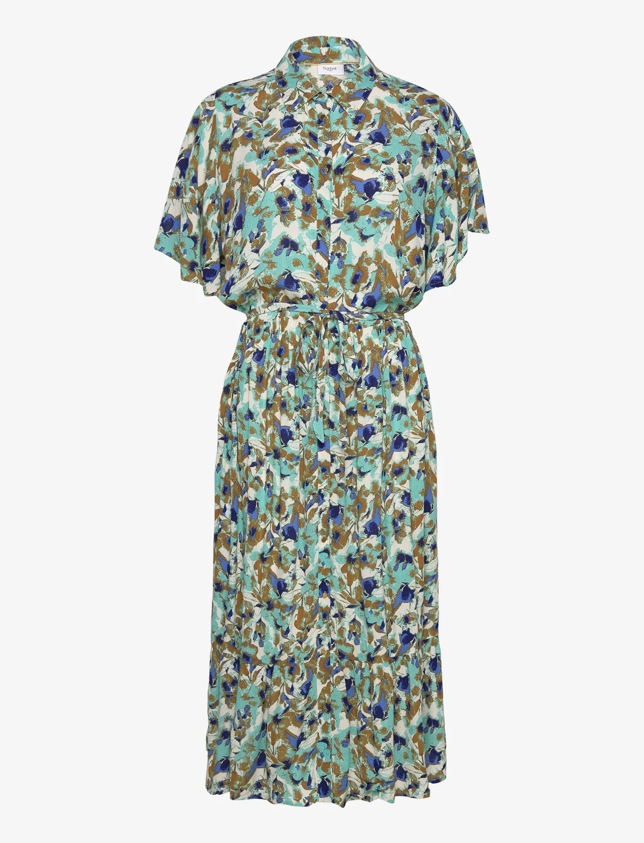 Saint Tropez - DidiSZ Dress - sommarklänningar - pastel turquoise flower mood - 0
