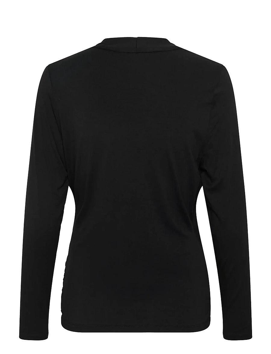 Saint Tropez - ViggaSZ Wrap Blouse - långärmade blusar - black - 2
