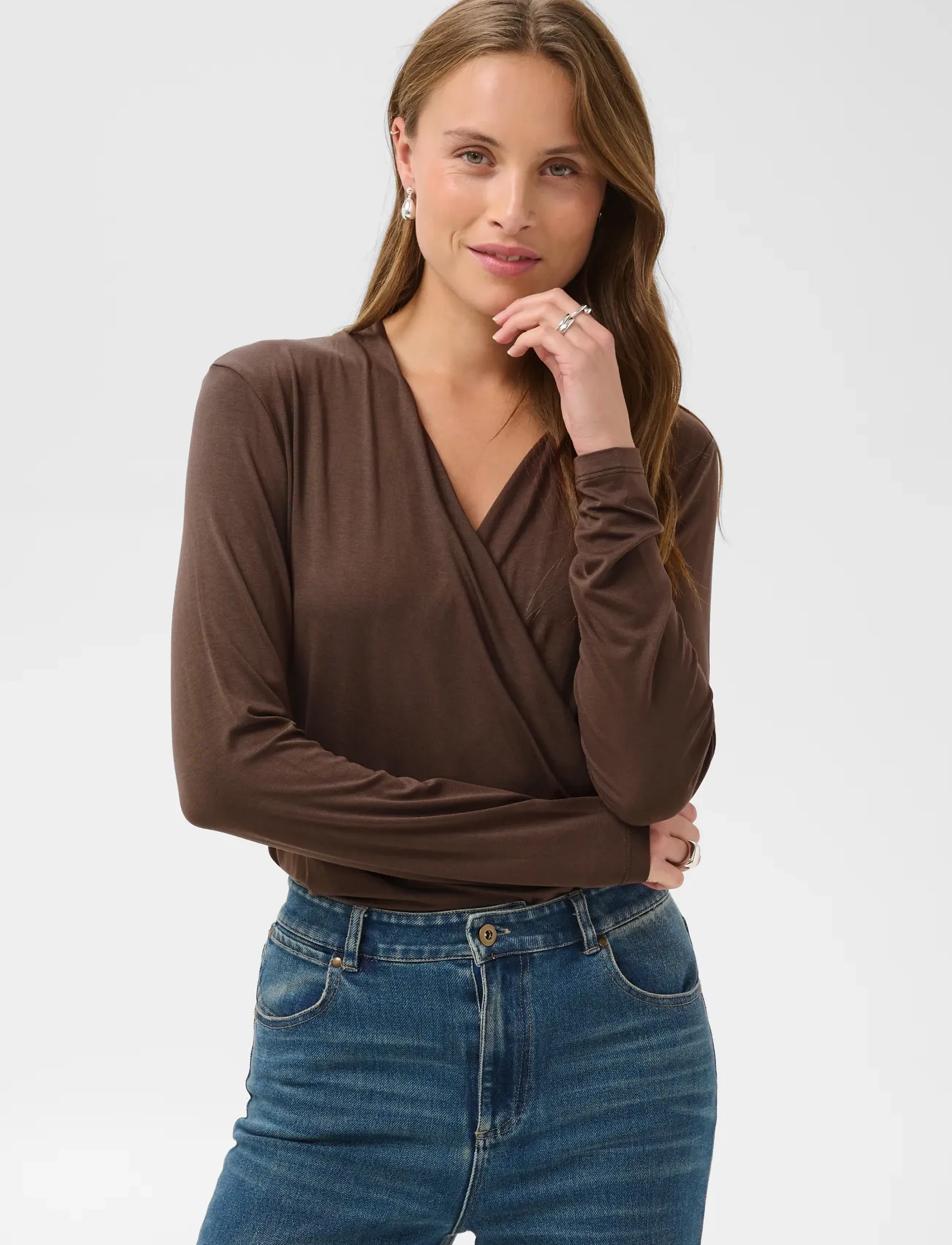 Saint Tropez ViggaSZ Wrap Blouse - Bluser - MULCH / brown