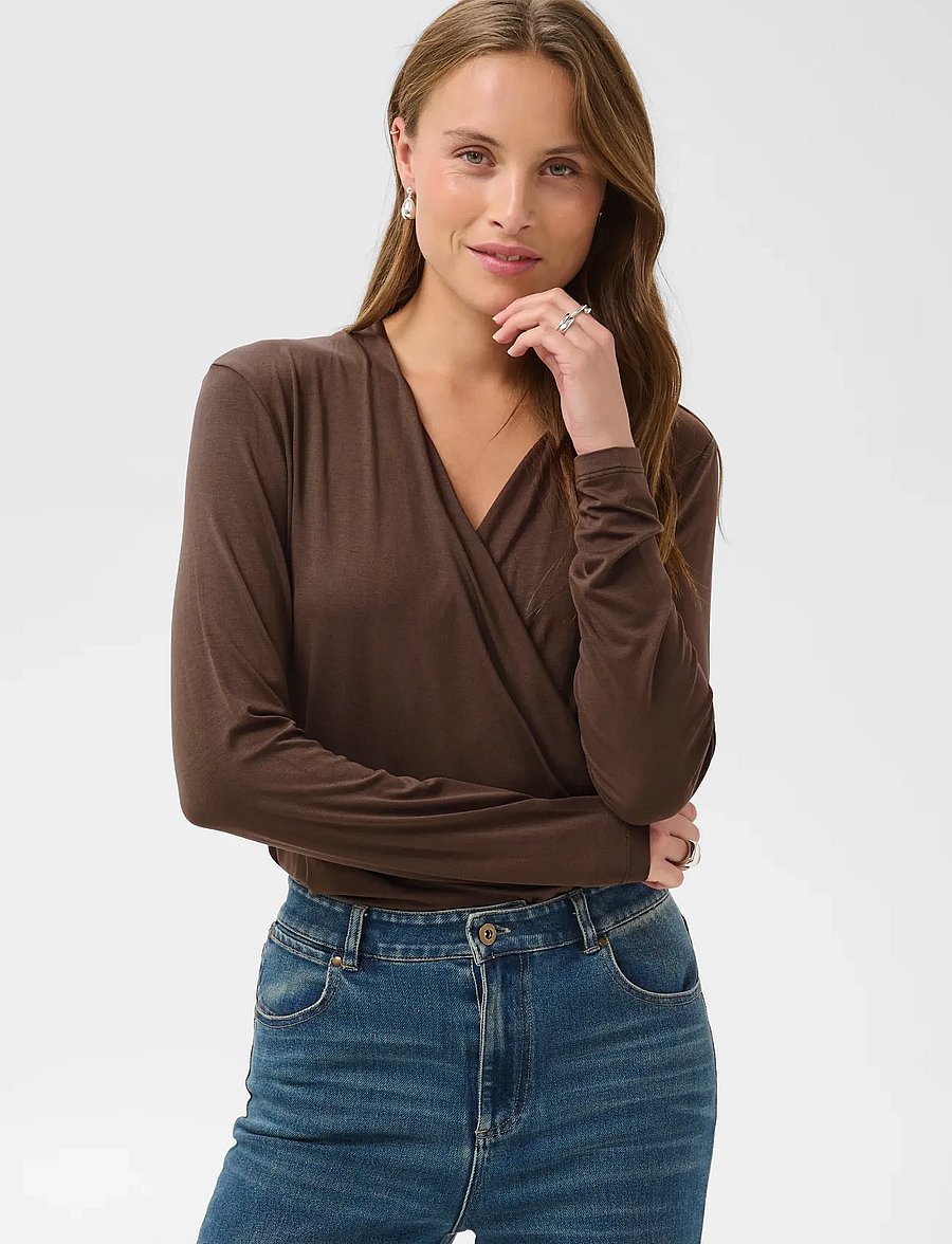 Saint Tropez - ViggaSZ Wrap Blouse - mulch - 0