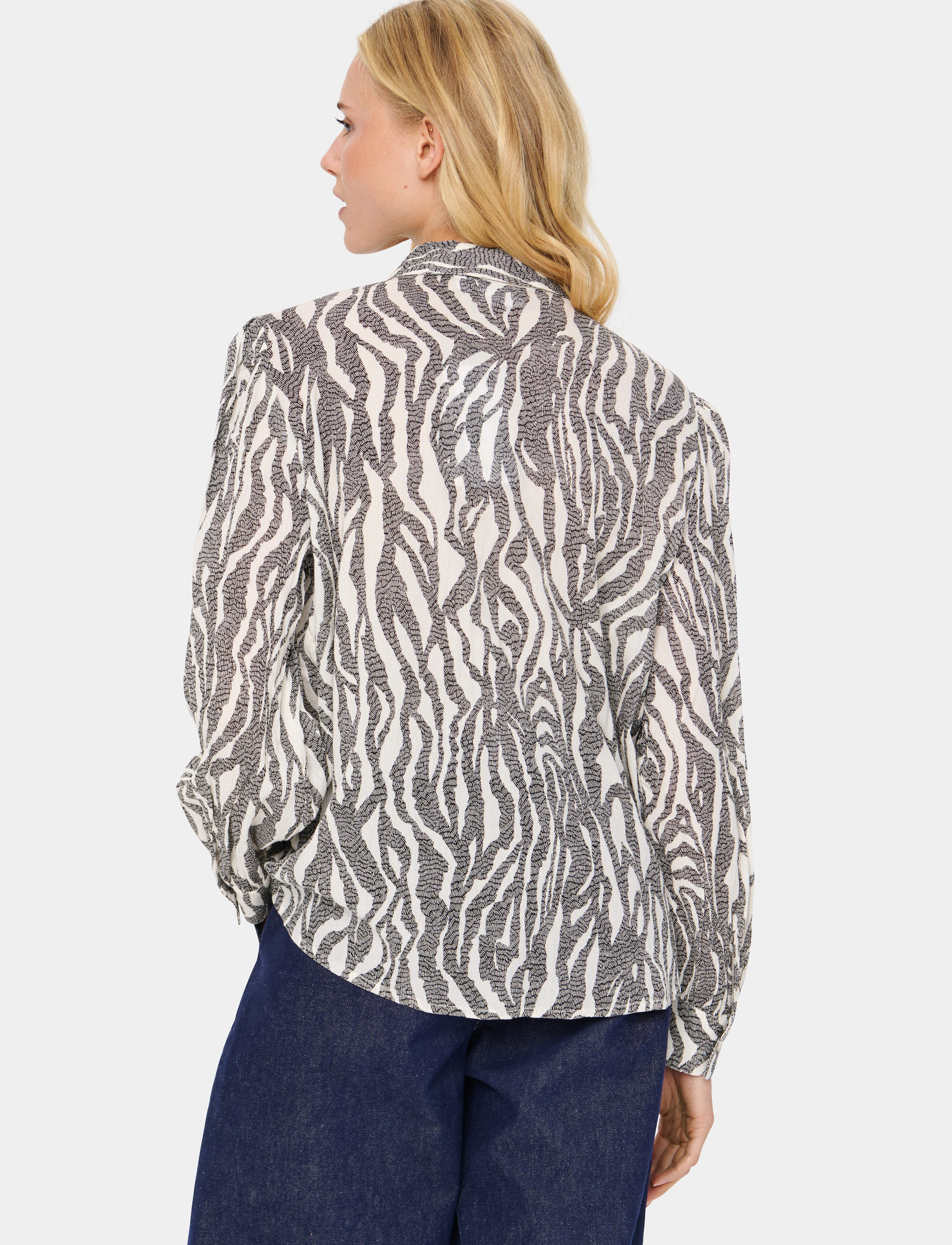 Saint Tropez - VegaSZ Shirt - langærmede skjorter - black zebra graphic - 4