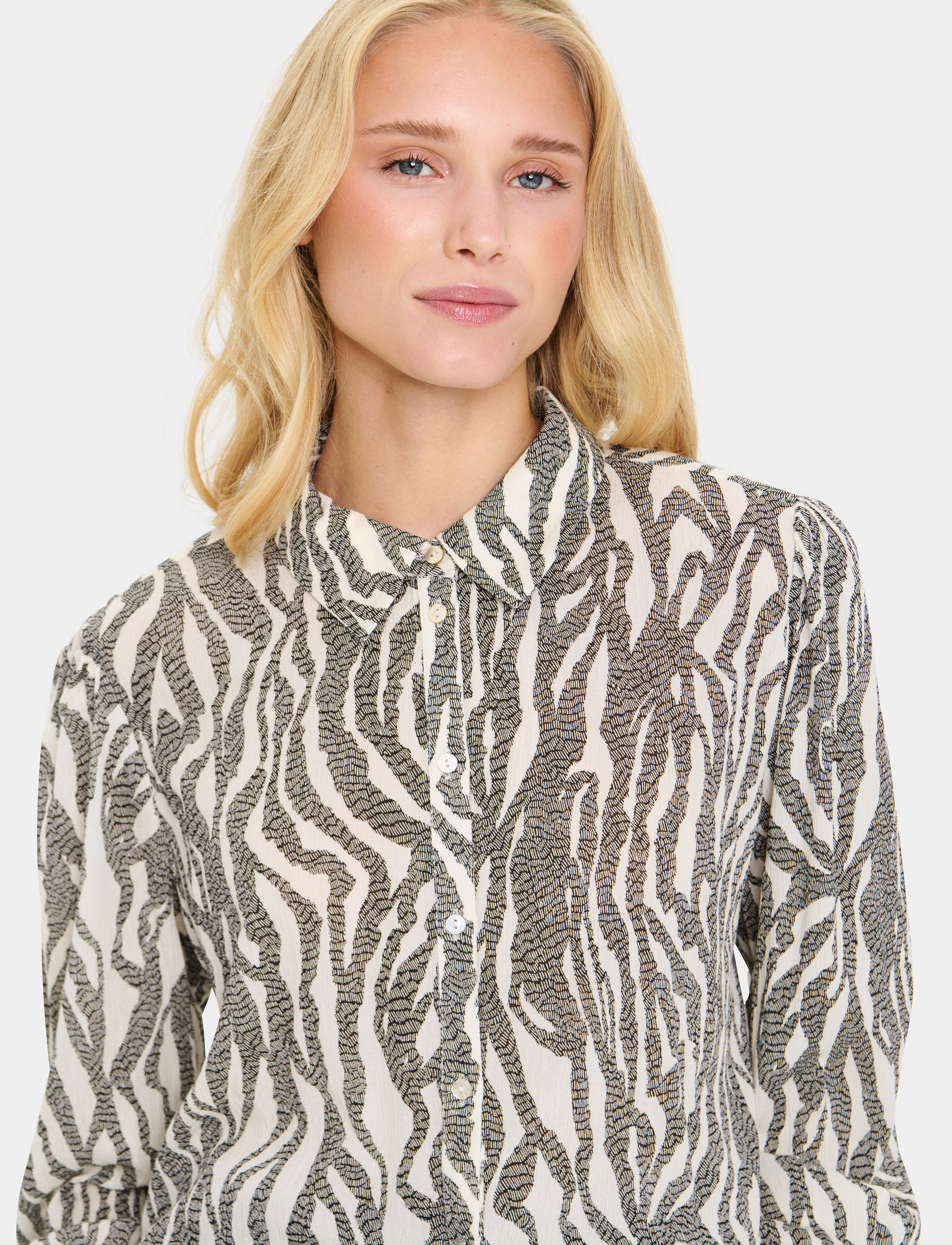 Saint Tropez - VegaSZ Shirt - langærmede skjorter - black zebra graphic - 5