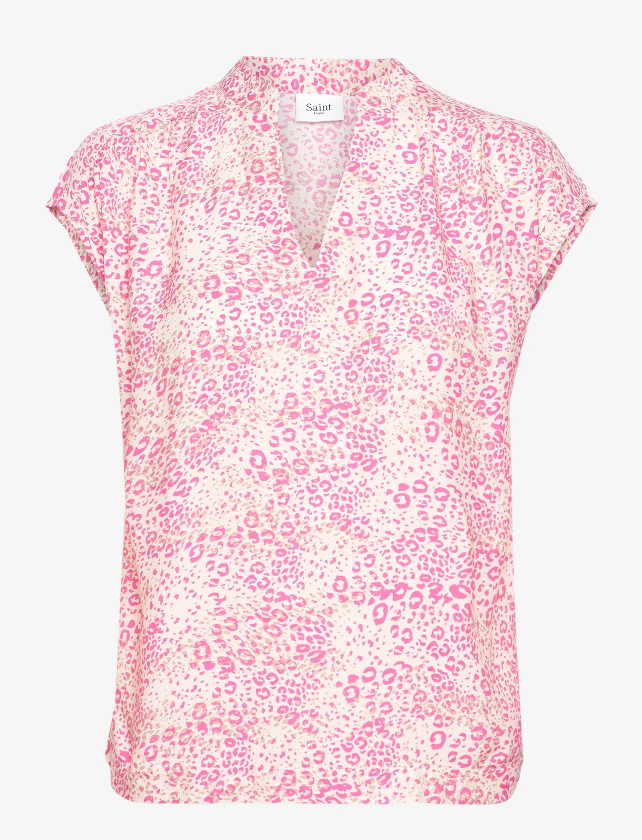 Saint Tropez - DaciaSZ SS Blouse - sleeveless blouses - fandango pink leo - 0
