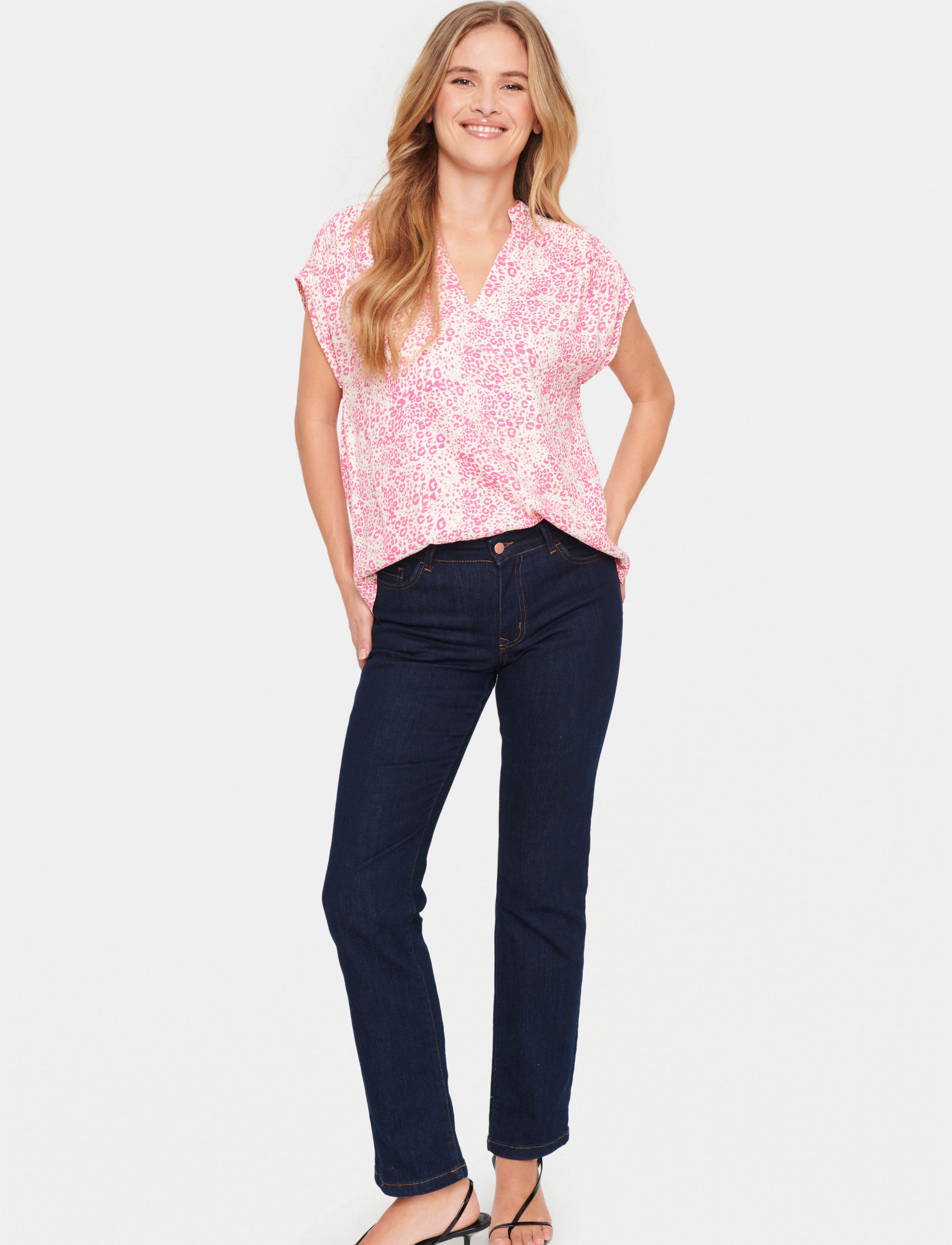 Saint Tropez - DaciaSZ SS Blouse - Ærmeløse bluser - fandango pink leo - 3