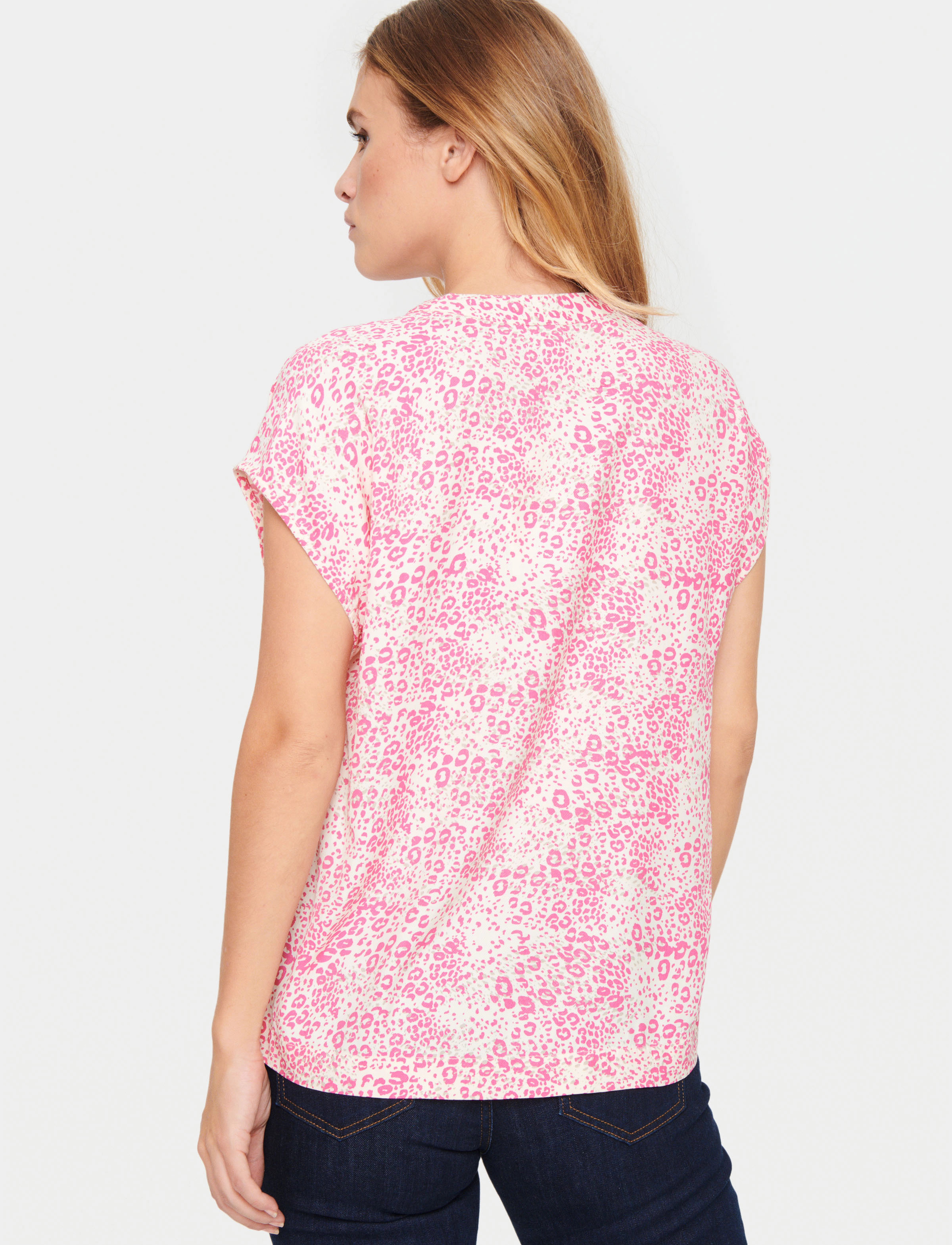 Saint Tropez - DaciaSZ SS Blouse - Ærmeløse bluser - fandango pink leo - 4