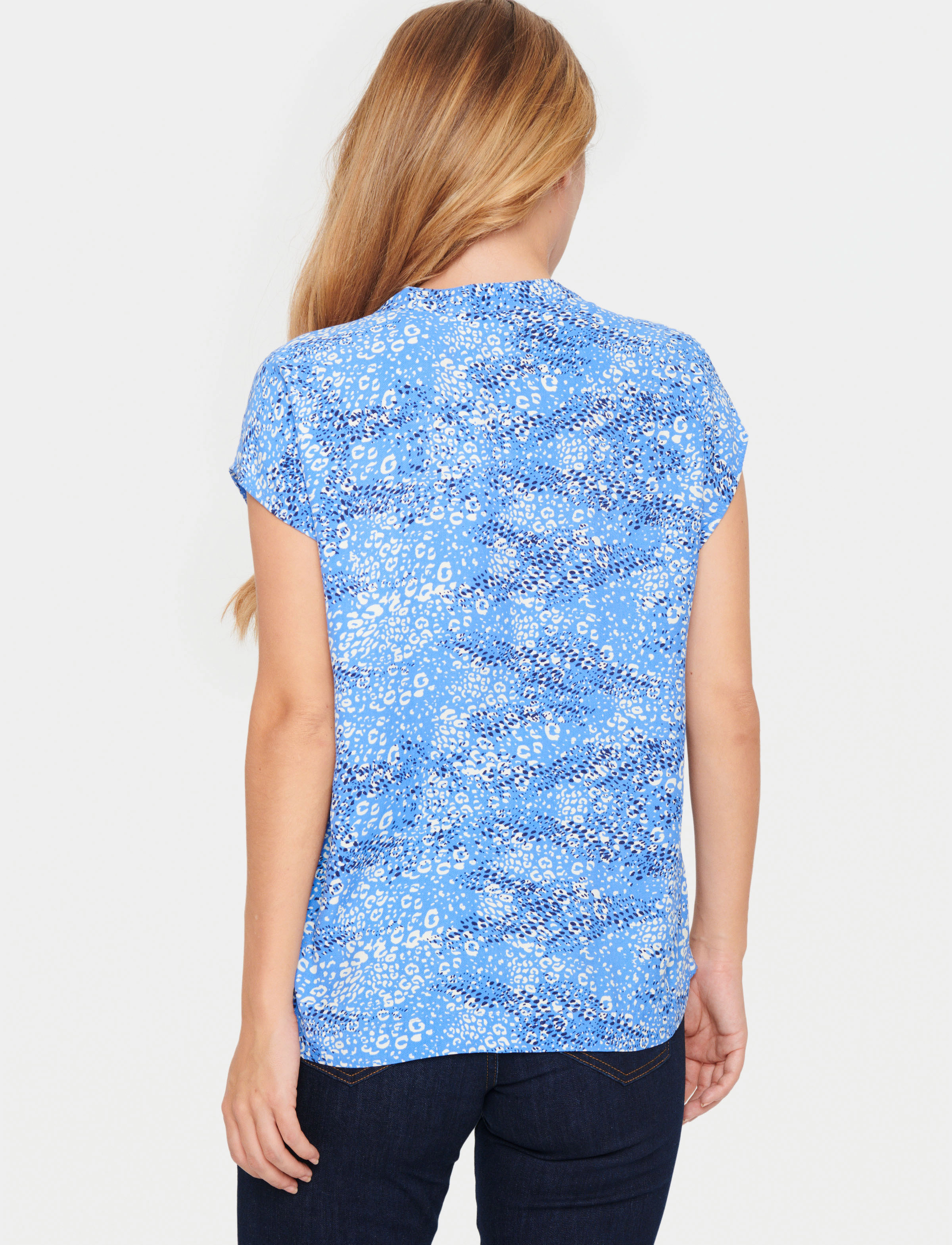 Saint Tropez - DaciaSZ SS Blouse - ermeløse bluser - ultramarine leo - 4