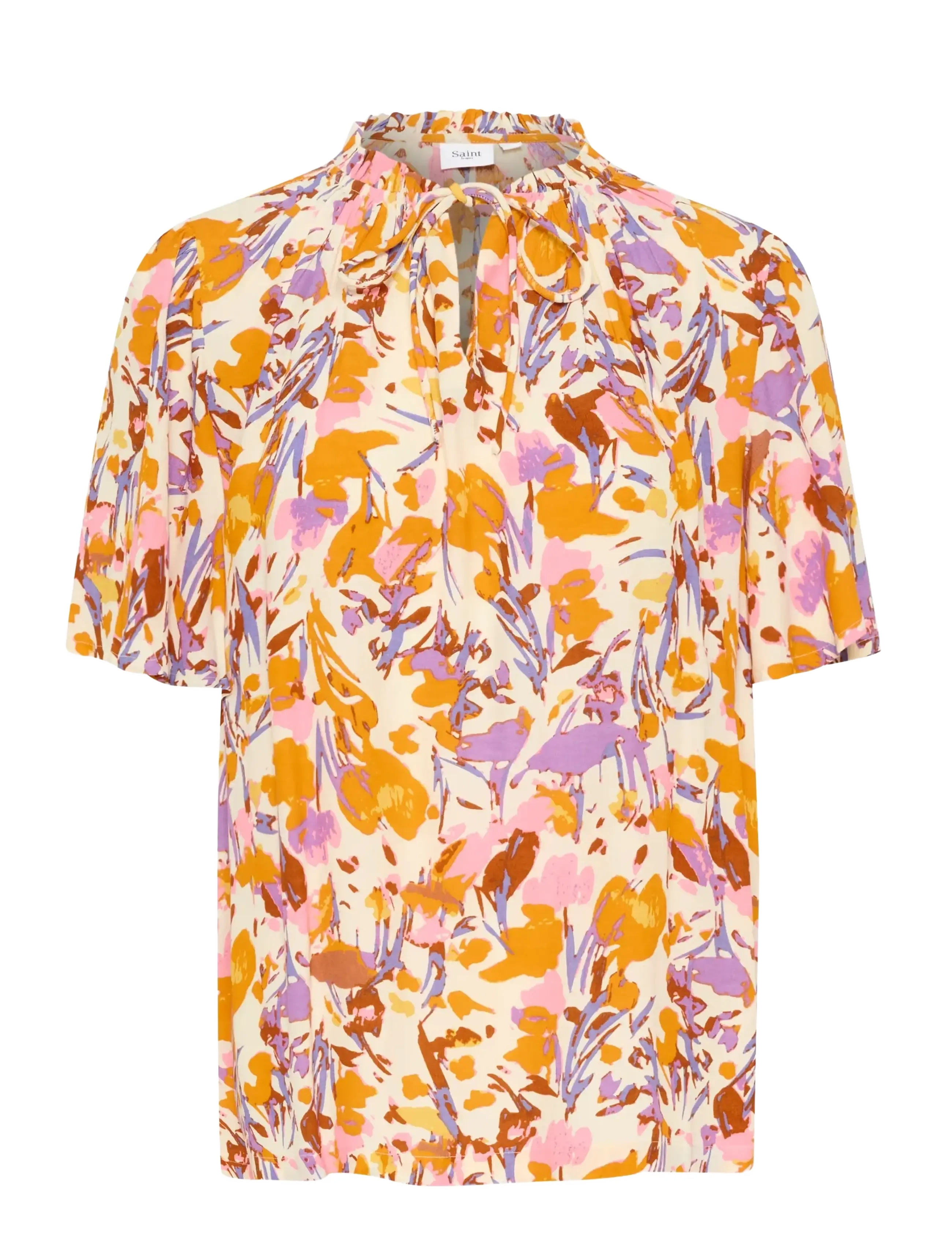Saint Tropez EikoSZ Blouse - Modern femininity - ICE FLOWER ART / cream
