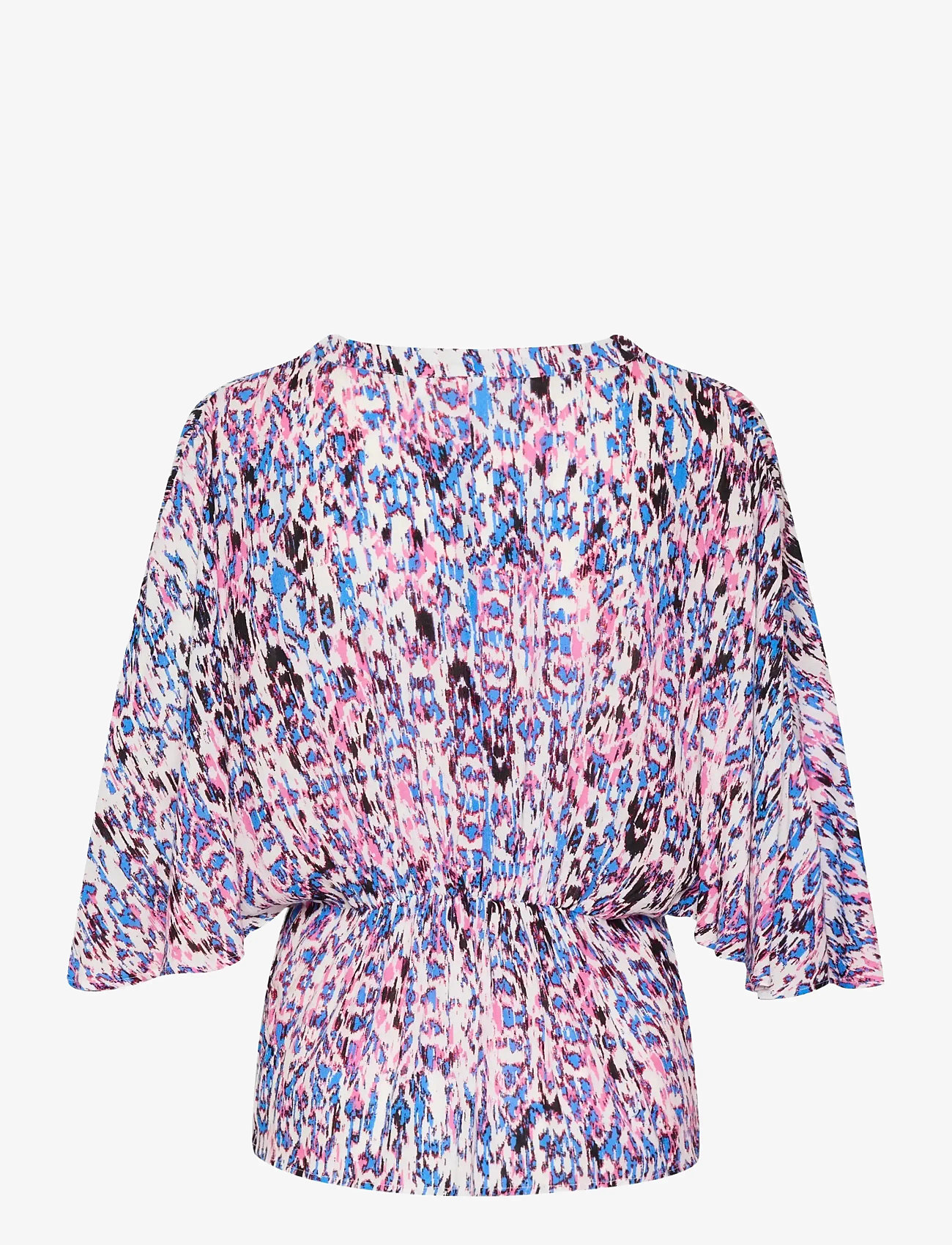 Saint Tropez - EverleySZ Wrap Blouse - kortærmede bluser - pink c. ikat paint - 2