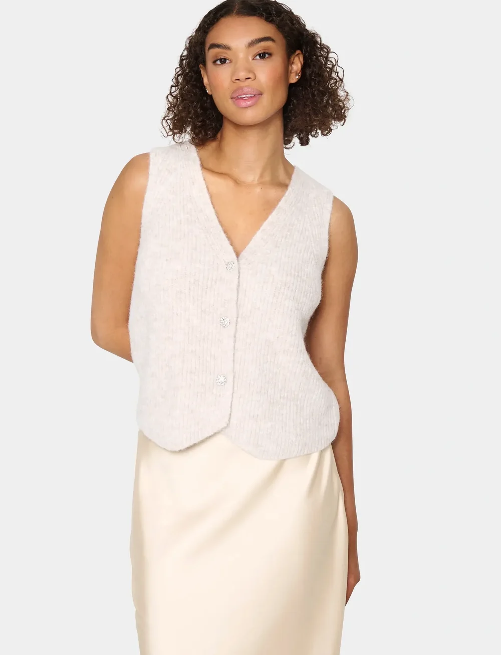 Saint Tropez - XenyaSZ Vest - gestrickte westen - crystal gray melange - 0
