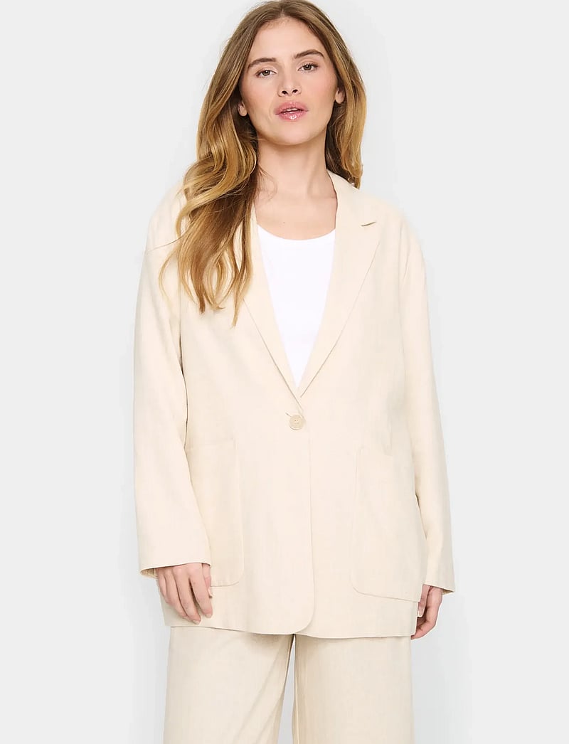 Saint Tropez - EstelleSZ Blazer - enkeltradede blazere - fog melange - 0